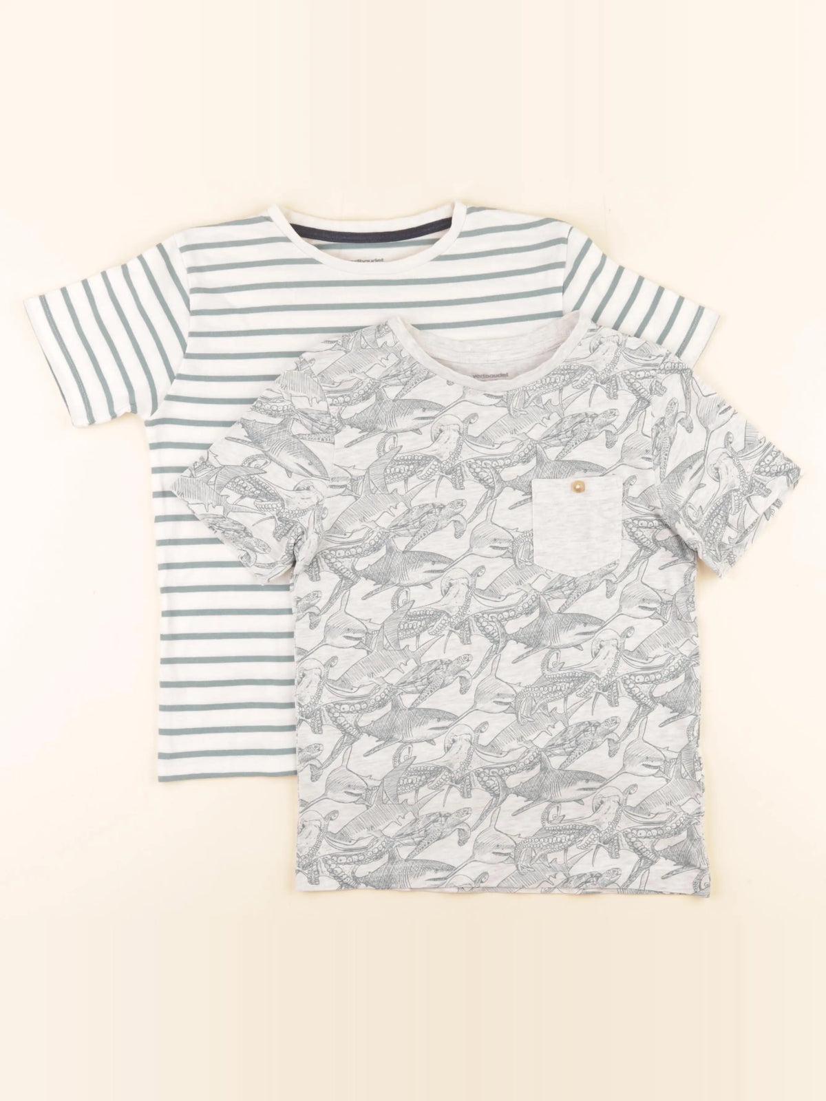 Vertbaudet - lot de 2 tee-shirts vert - 8 ans