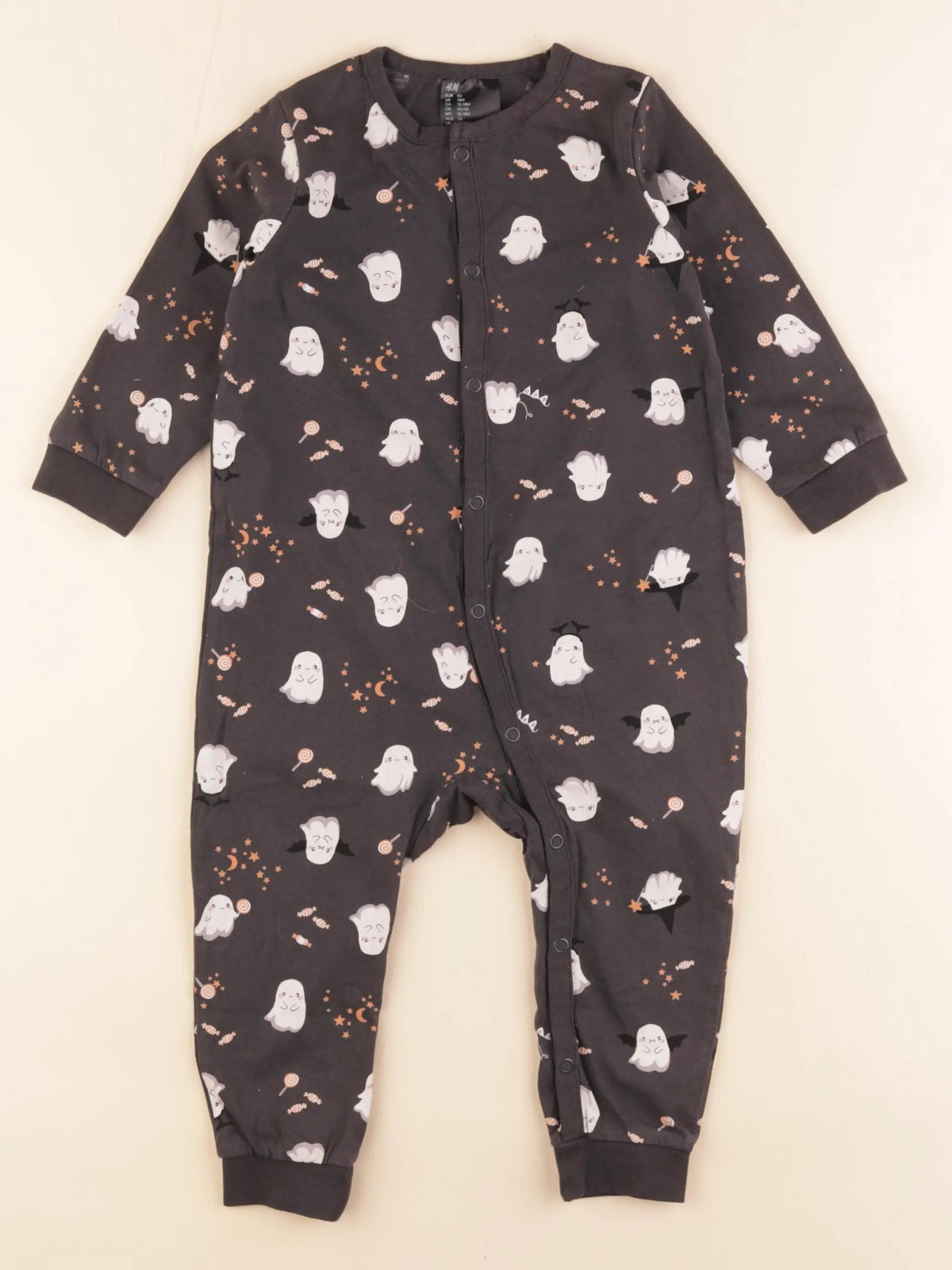 H&M - pyjama coton gris - 12/18 mois