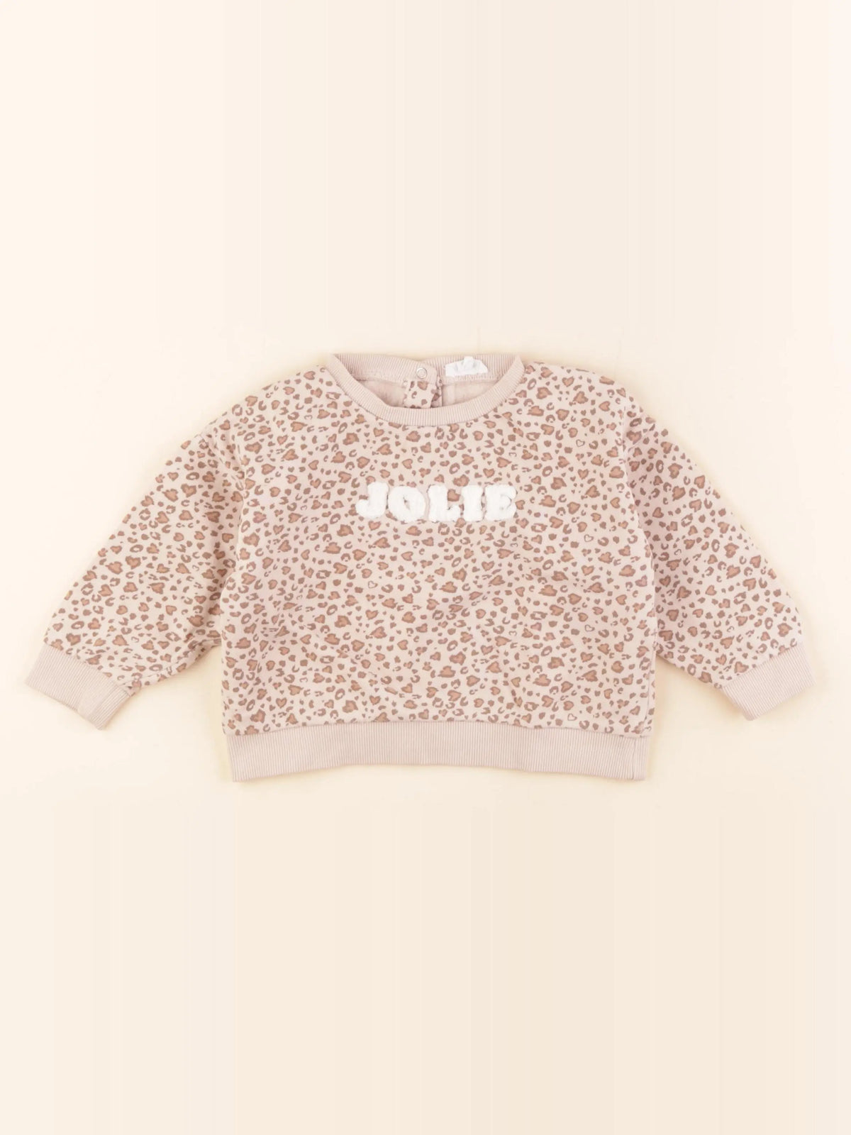 Vertbaudet - sweat beige, marron - 24 mois