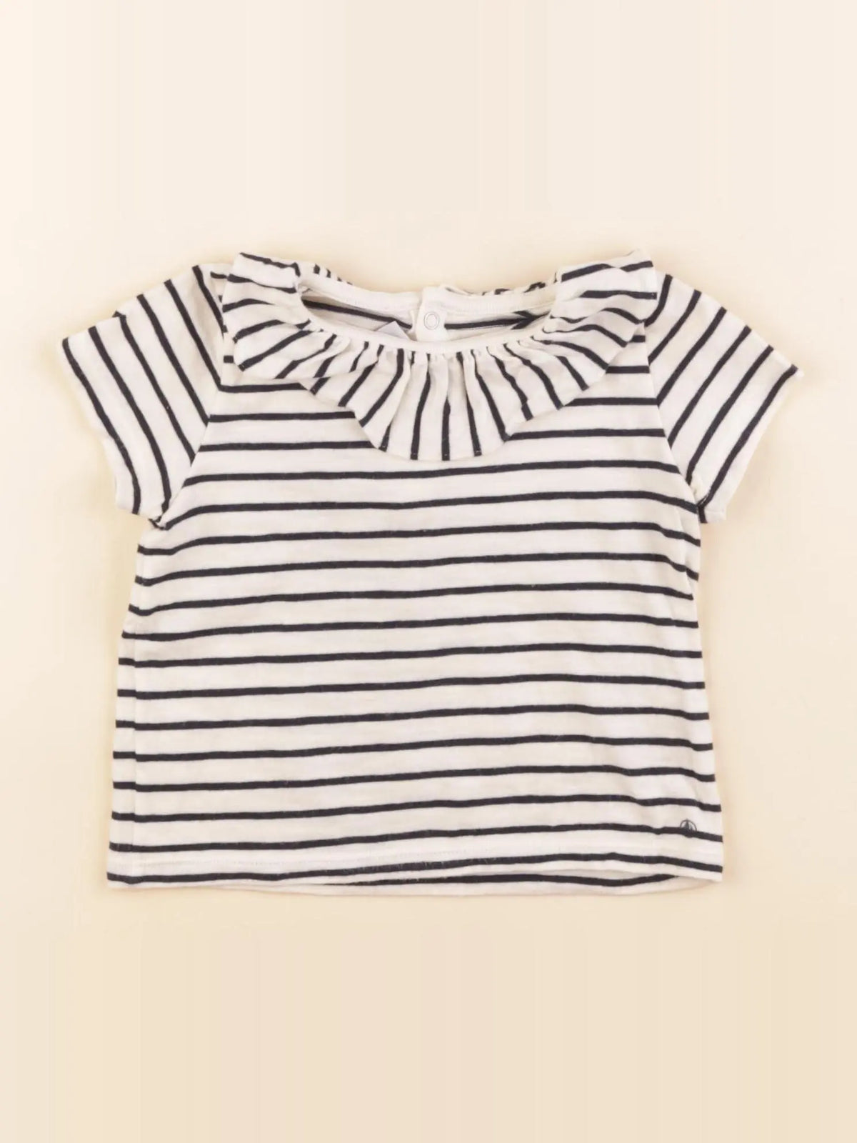 Petit Bateau - tee-shirt blanc, bleu - 12 mois