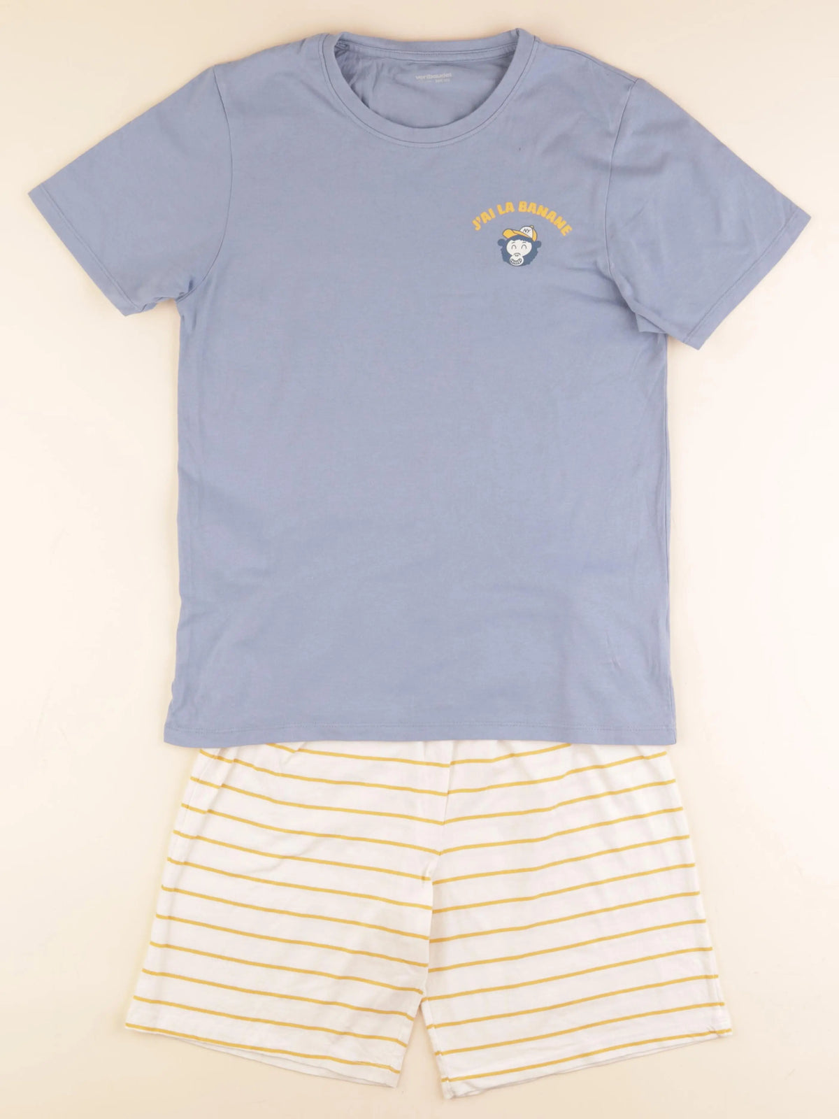 Vertbaudet - pyjama coton bleu, jaune - 14 ans