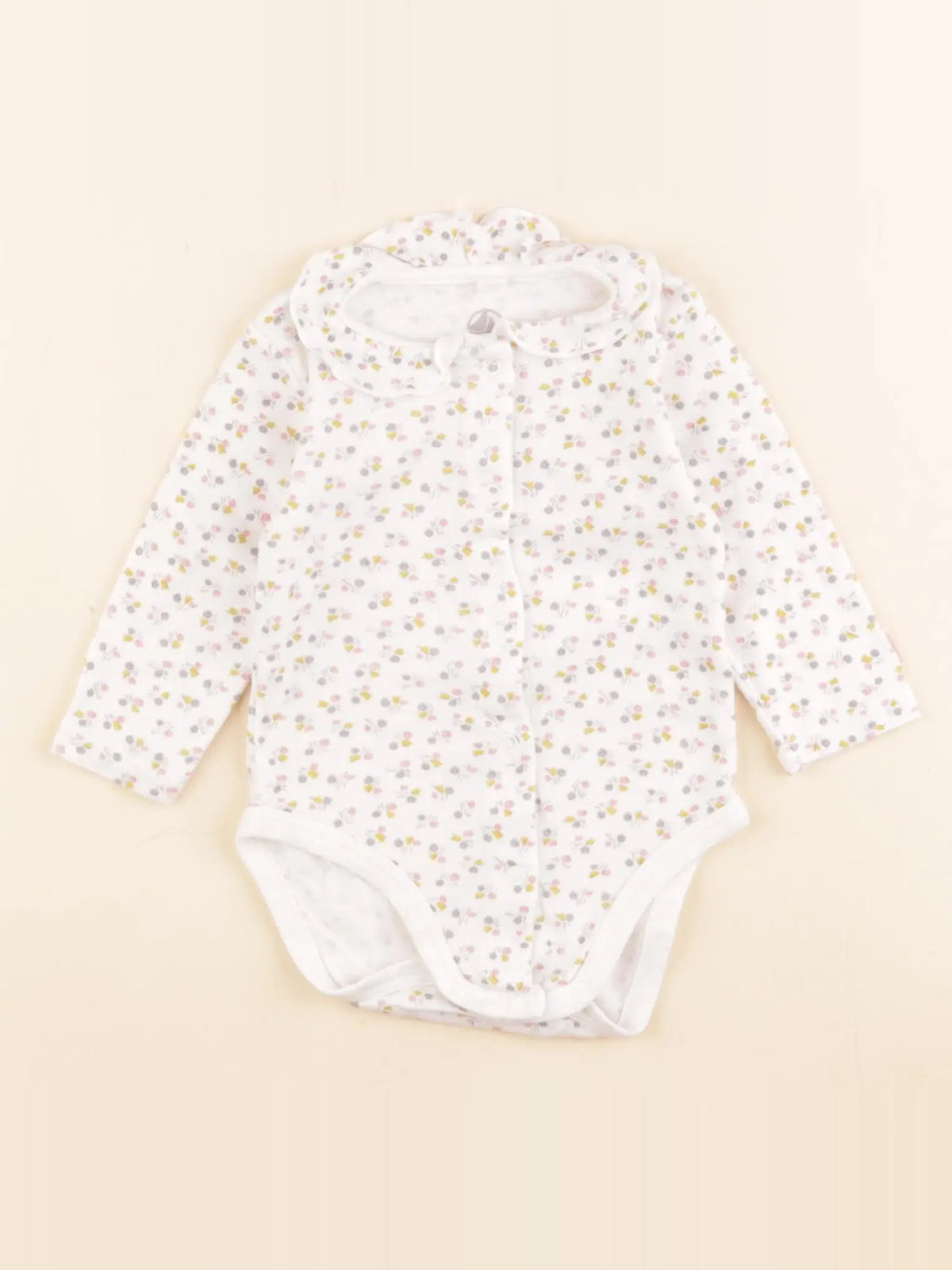 Petit Bateau - body à col blanc - 6 mois