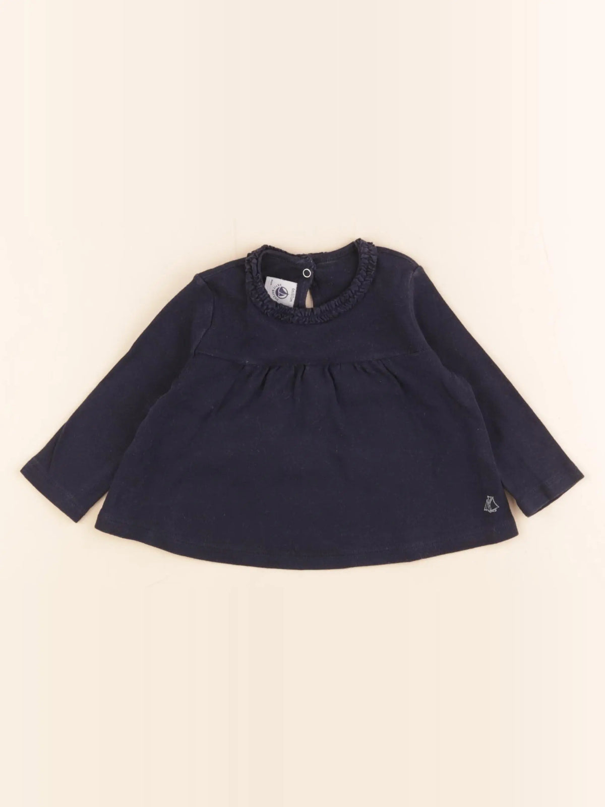 Petit Bateau - tee-shirt bleu - 6 mois