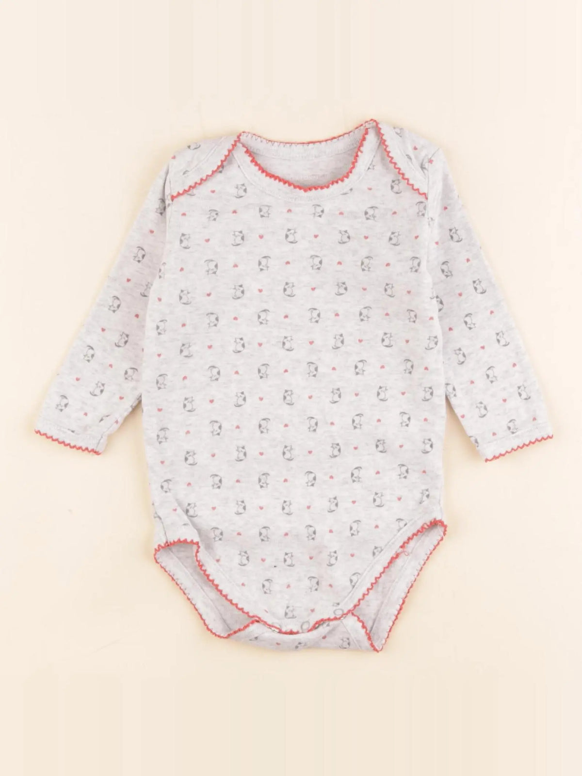 Boutchou - body gris, rouge - 12 mois