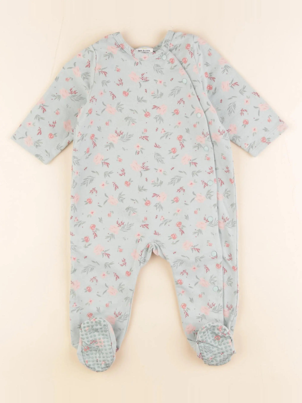 Tape à l'oeil - pyjama coton vert, rose - 12 mois