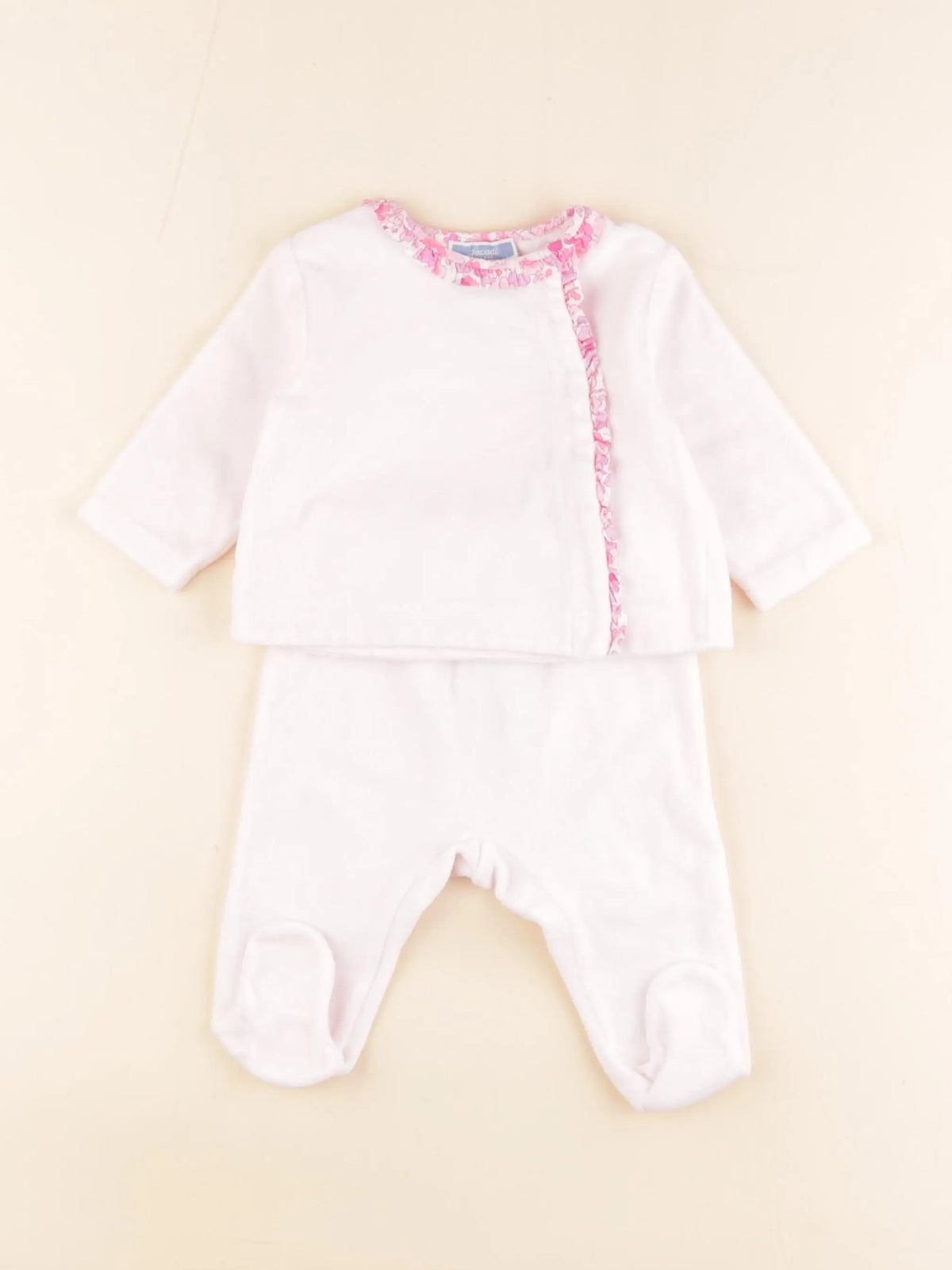 Jacadi - pyjama velours rose - 6 mois