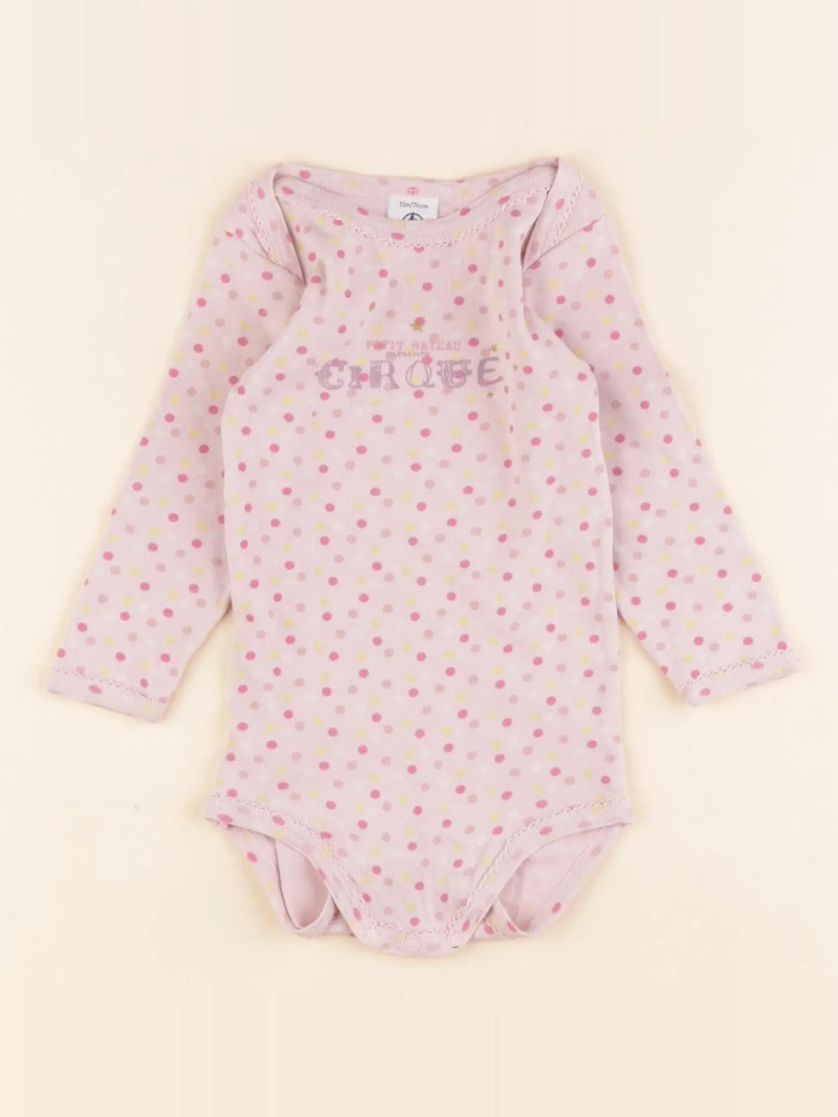 Petit Bateau - body rose - 12 mois