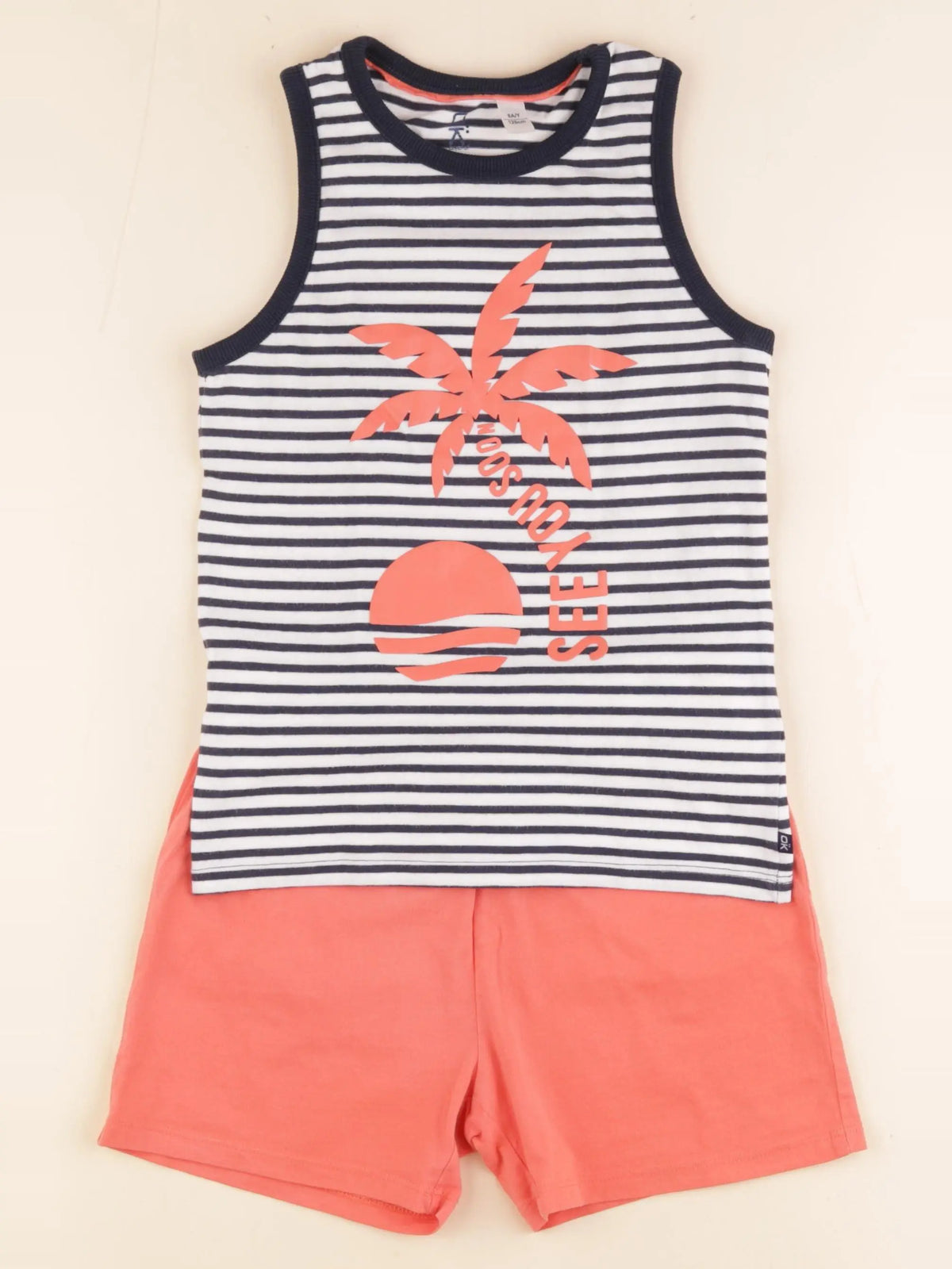 Okaidi - pyjama coton bleu, rose - 8 ans