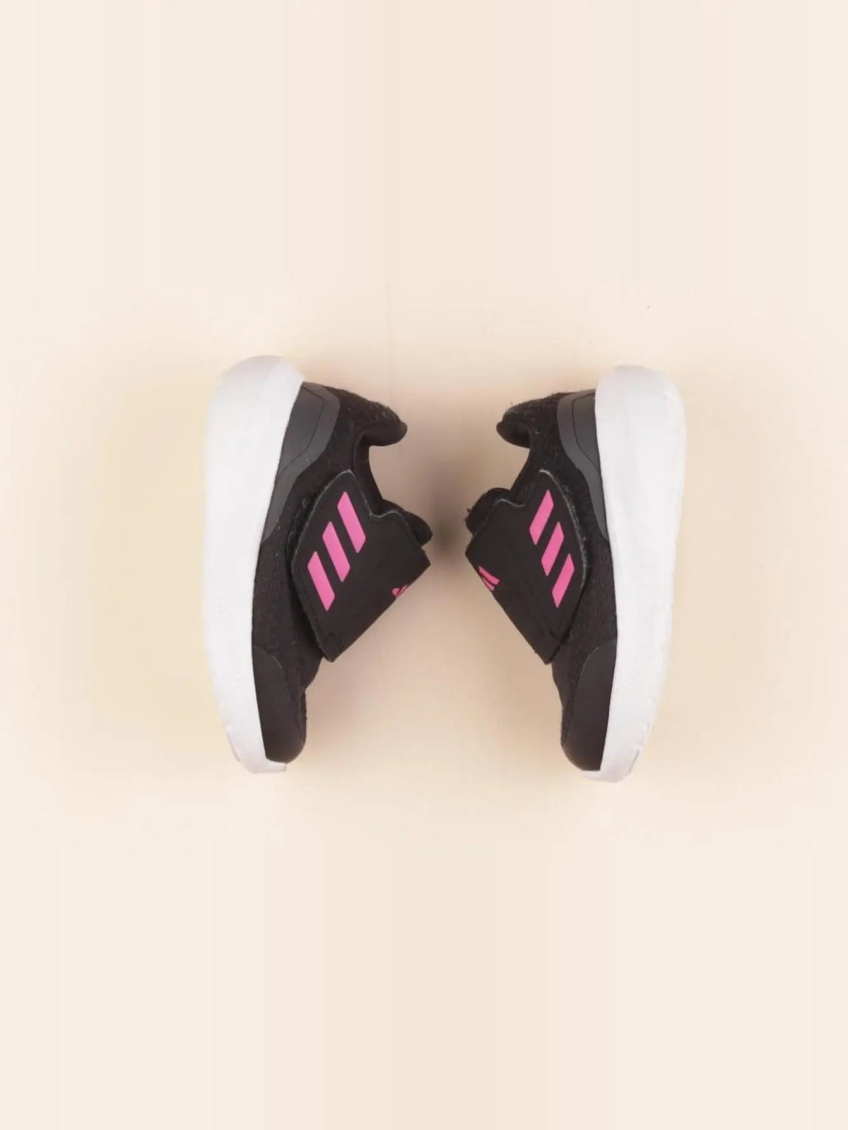 Adidas - tennis à scratch/ lacets noir, rose - pointure 23