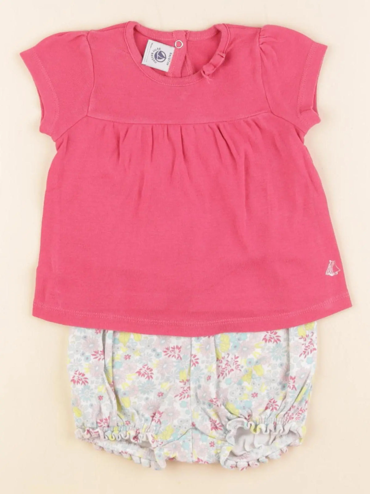 Petit Bateau - ensemble rose - 6 mois