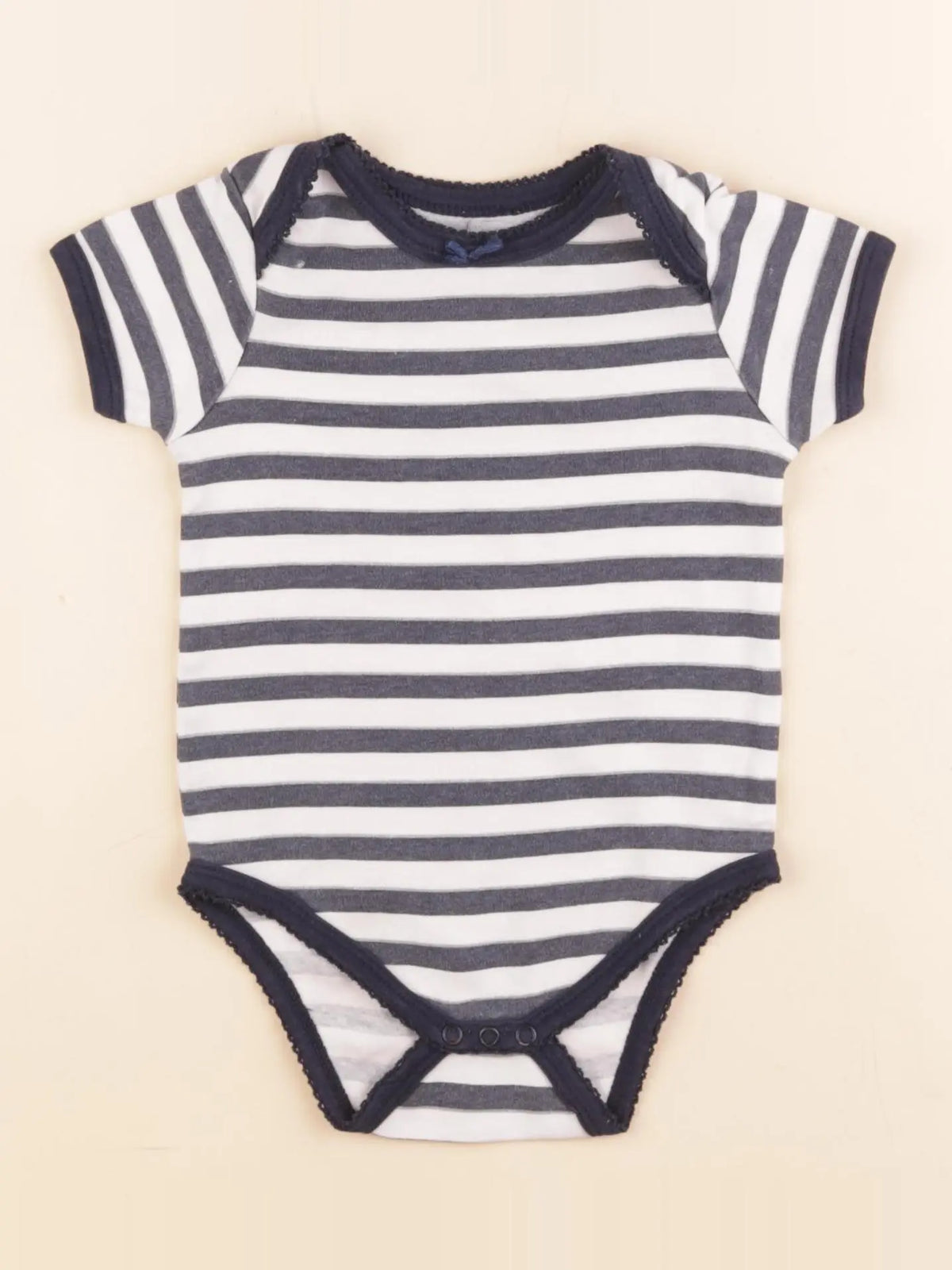 Vertbaudet - body bleu, blanc - 12 mois
