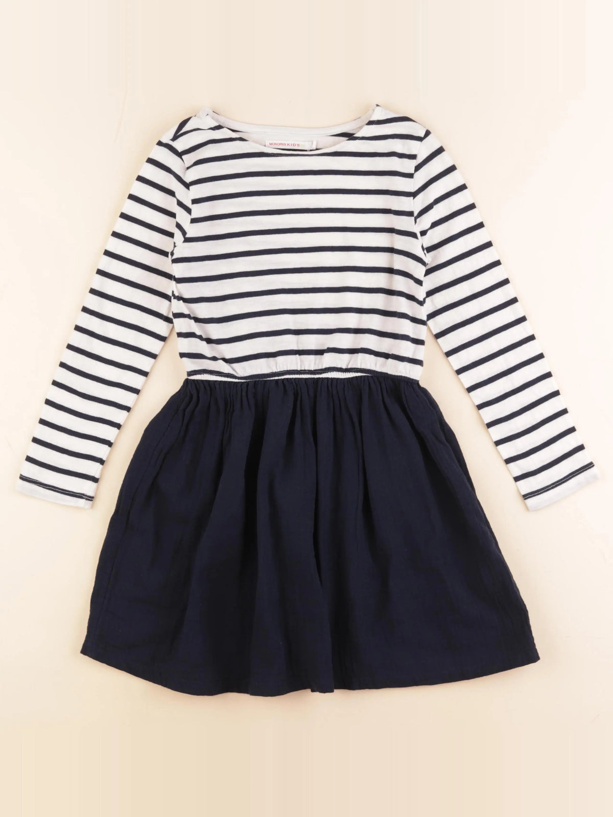 Monoprix - robe blanc, bleu - 6 ans