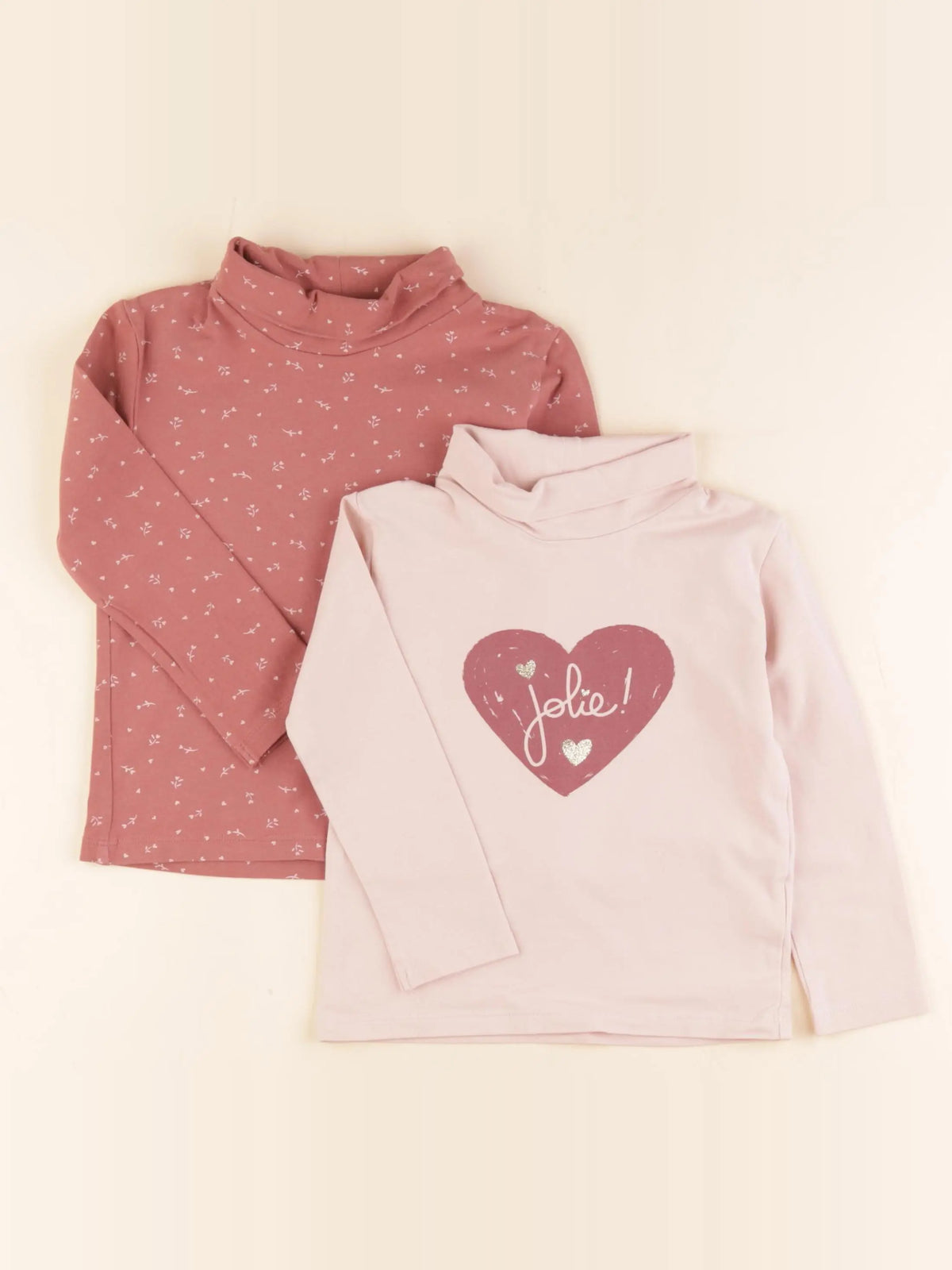 Vertbaudet - lot de 2 sous-pulls rose - 3 ans
