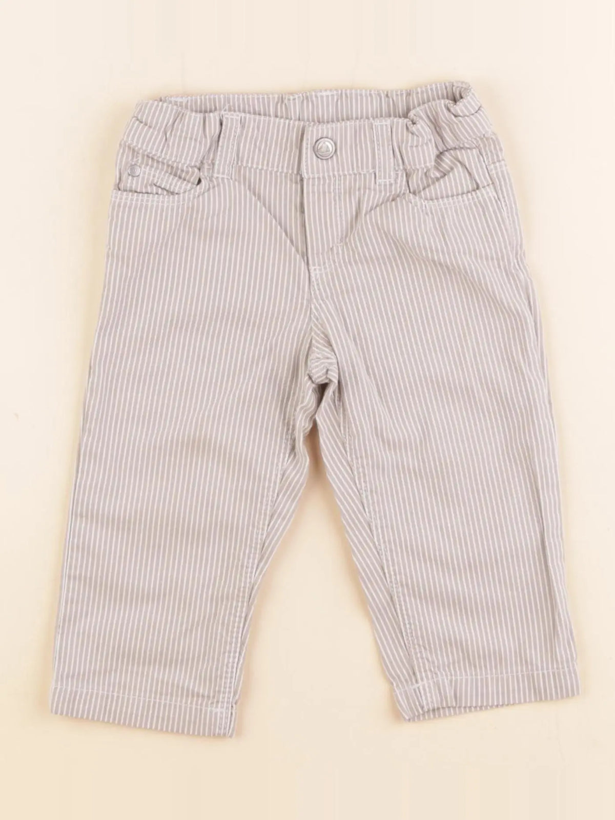 Petit Bateau - pantalon gris - 12 mois