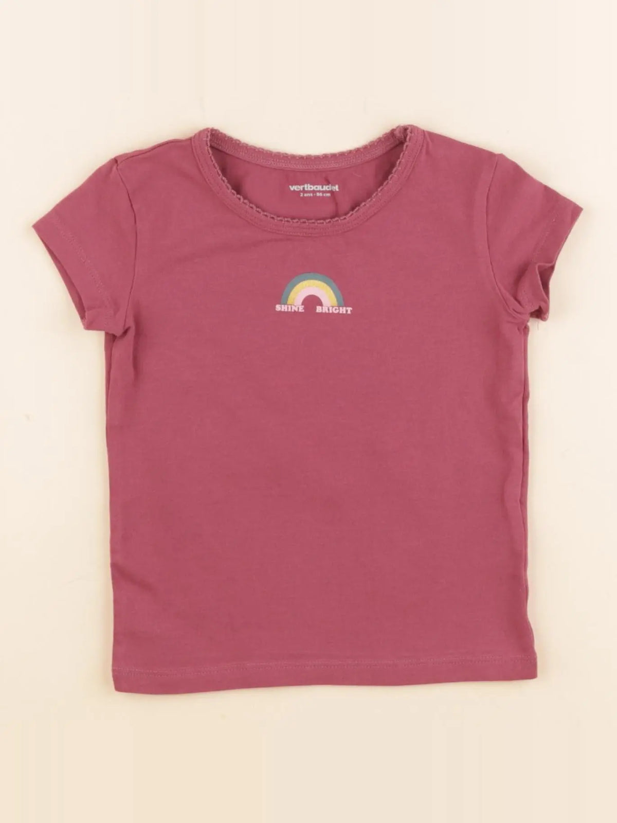Vertbaudet - maillot de corps rose - 2 ans