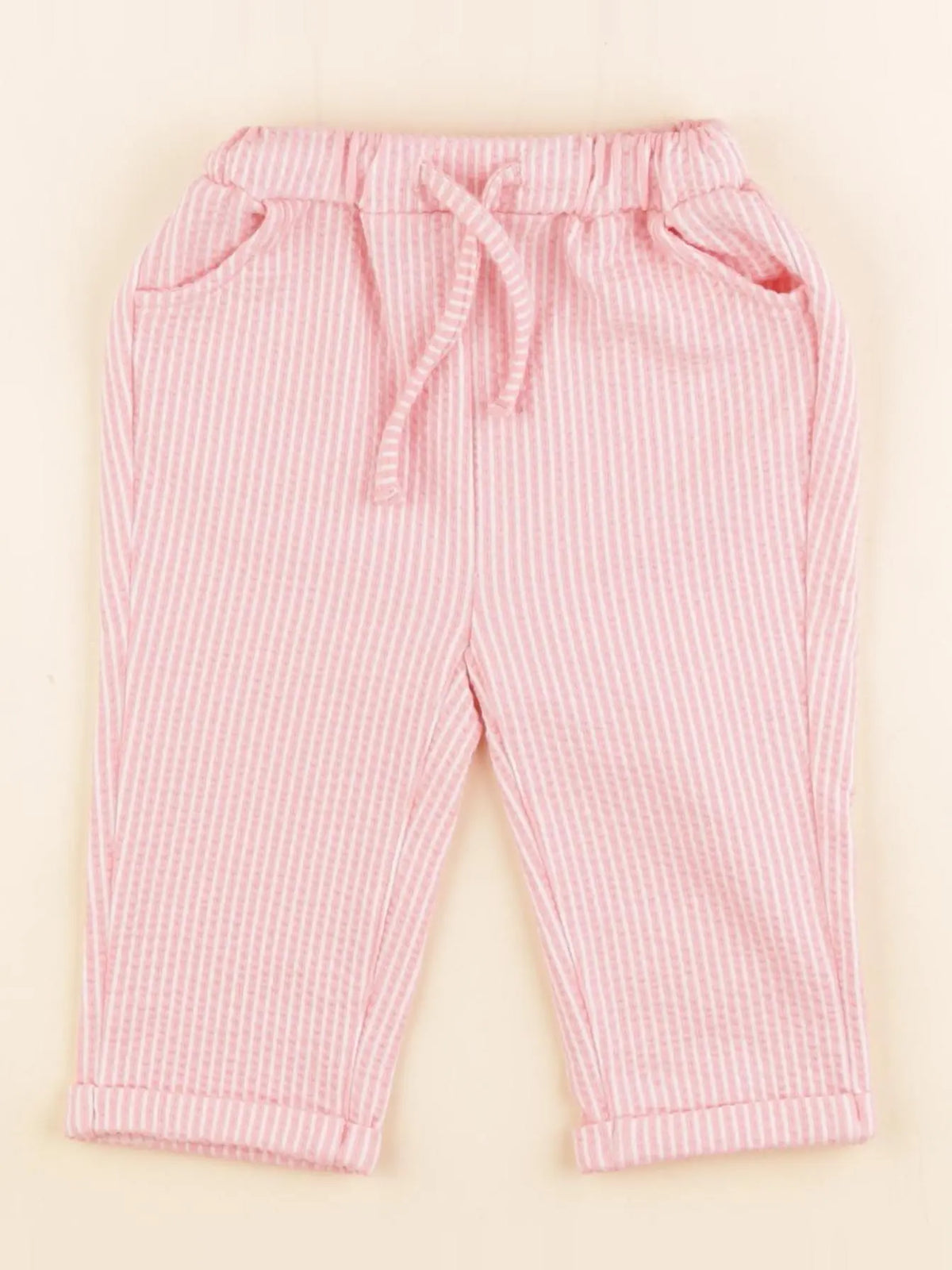 Tape à l'oeil - pantalon blanc, rose - 6 mois