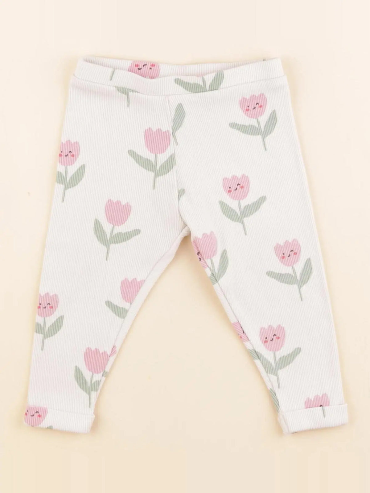 Tape à l'oeil - legging beige, rose - 12 mois
