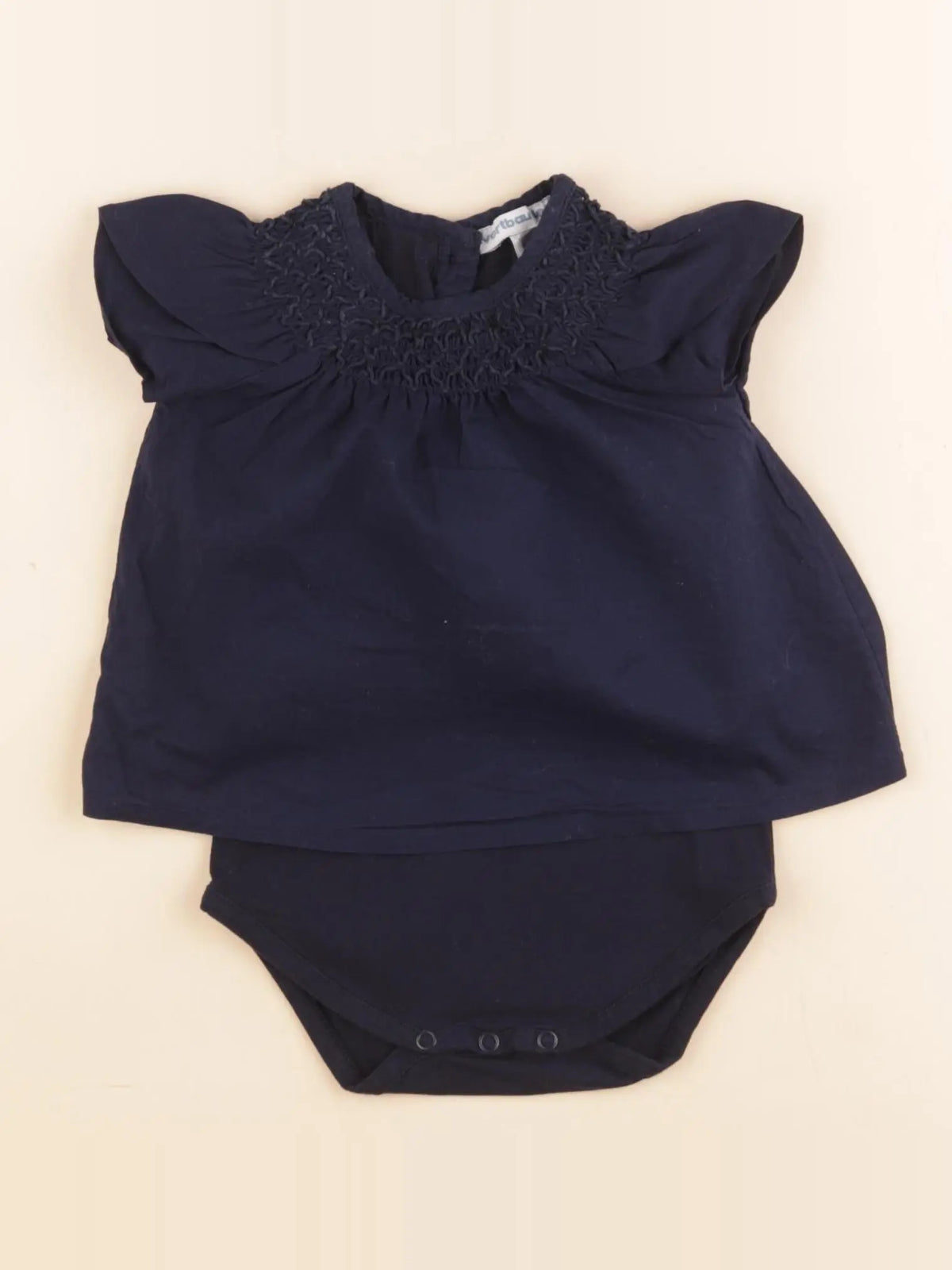 Vertbaudet - body blouse bleu - 6 mois