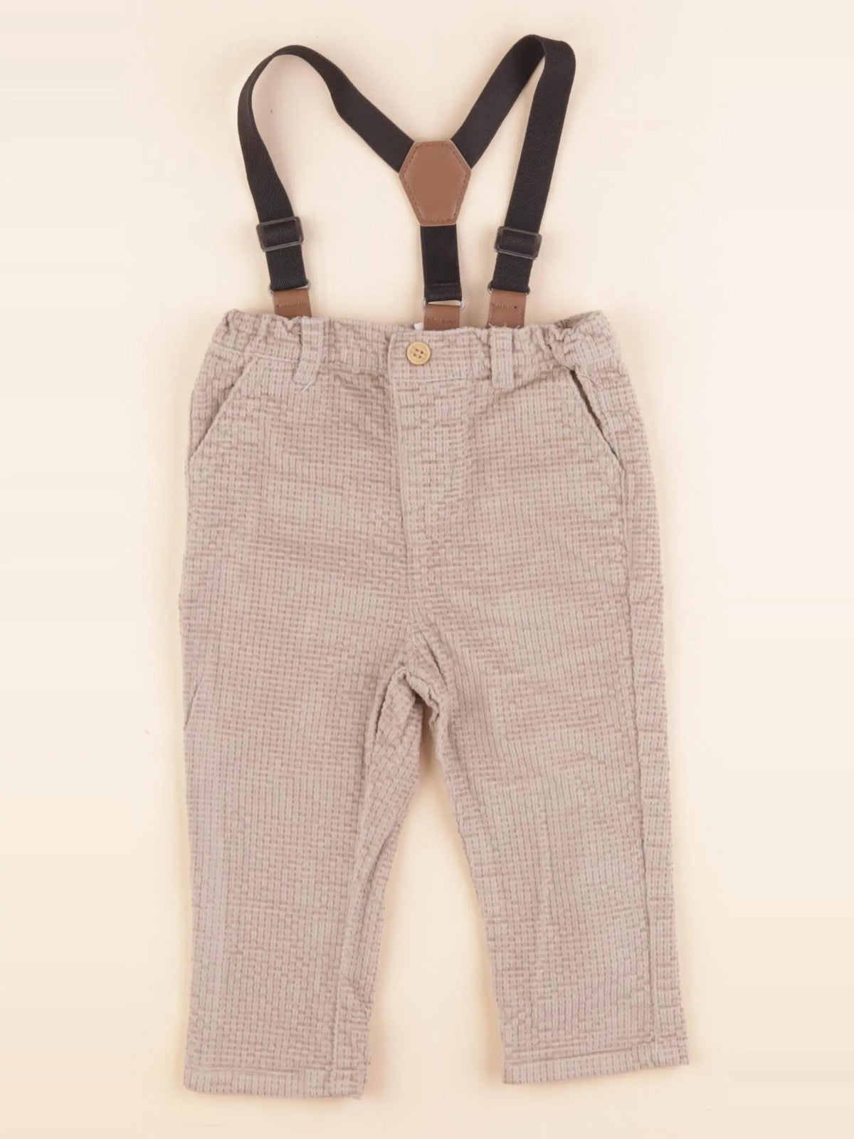 Vertbaudet - pantalon beige - 9 mois