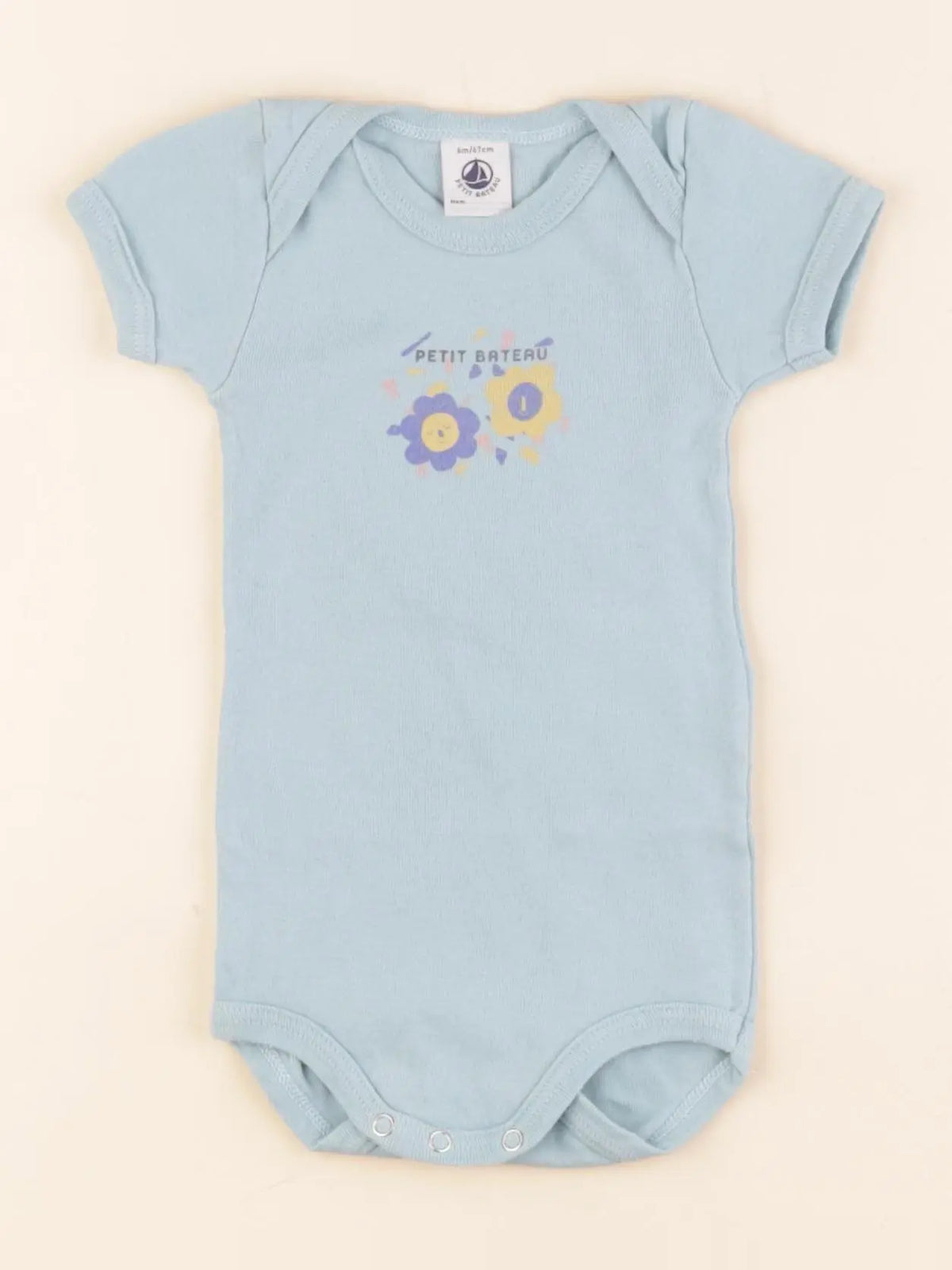 Petit Bateau - body bleu - 6 mois