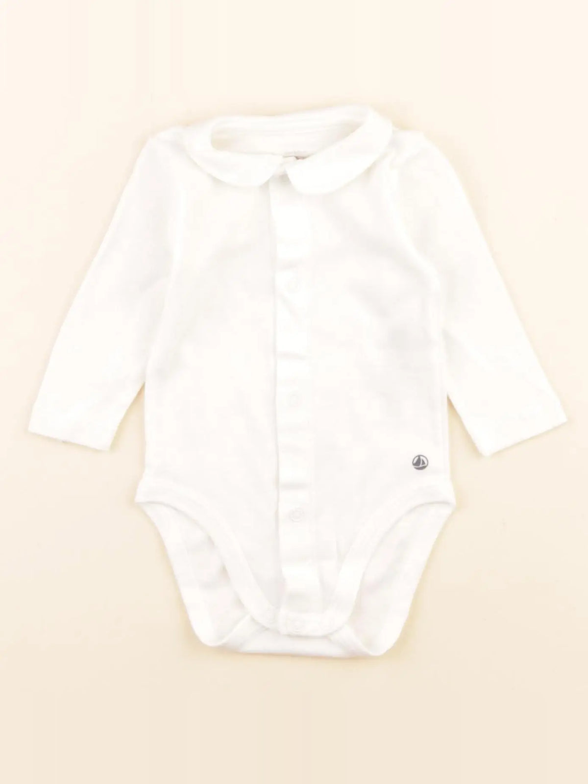 Petit Bateau - body à col blanc - 3 mois
