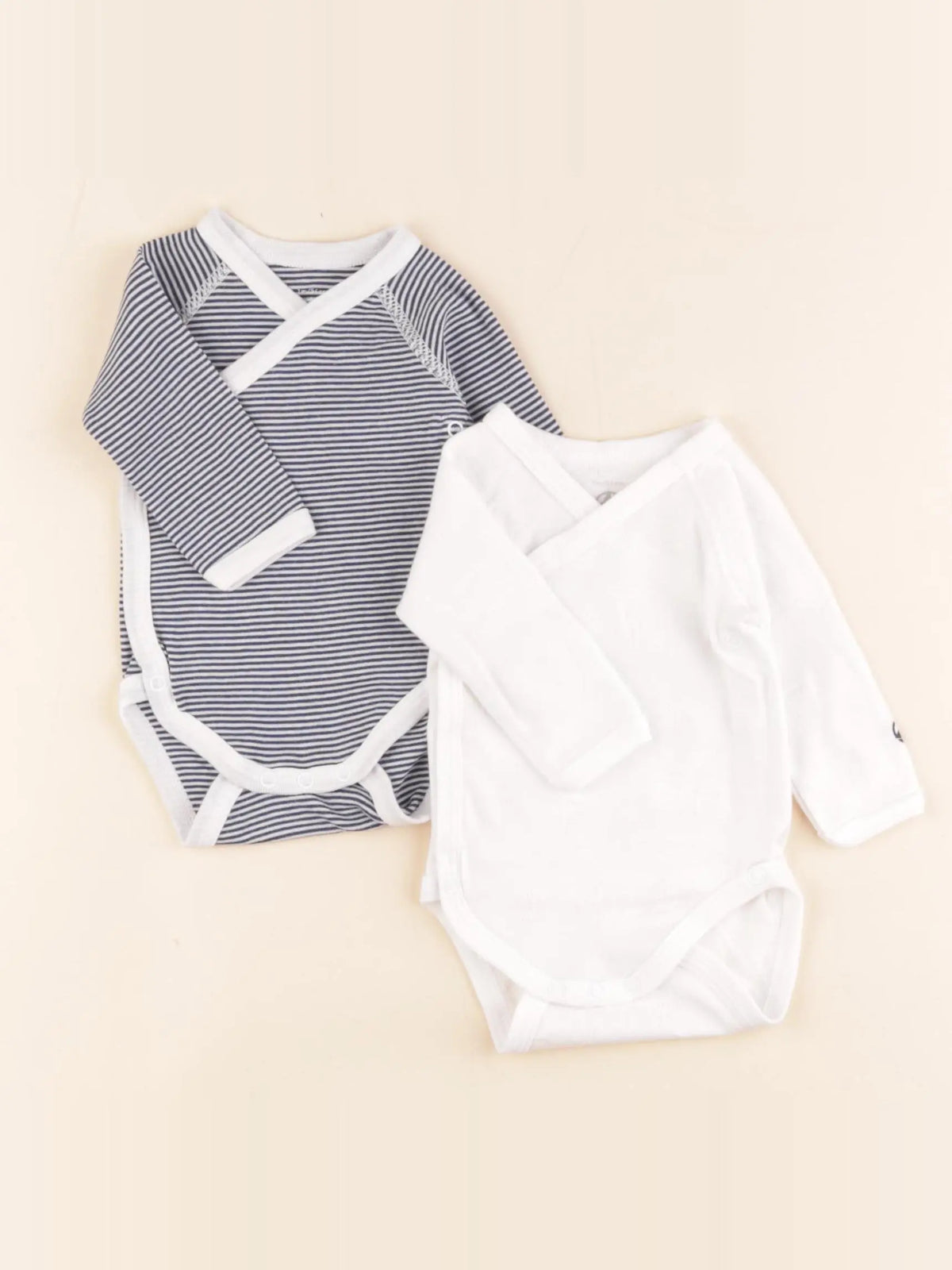 Petit Bateau - lot de 2 bodies en coton blanc - 1 mois