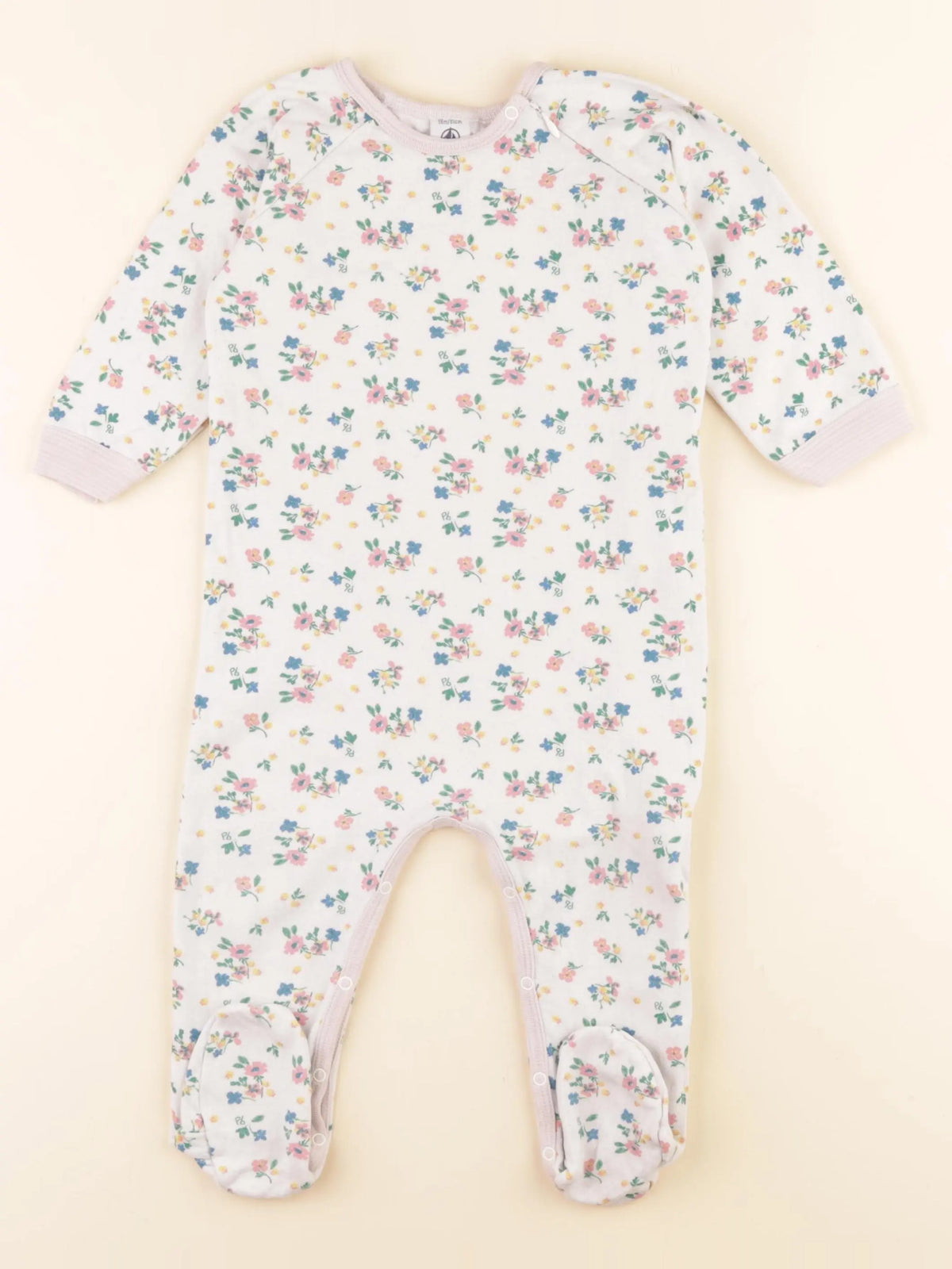 Petit Bateau - pyjama coton blanc - 18 mois
