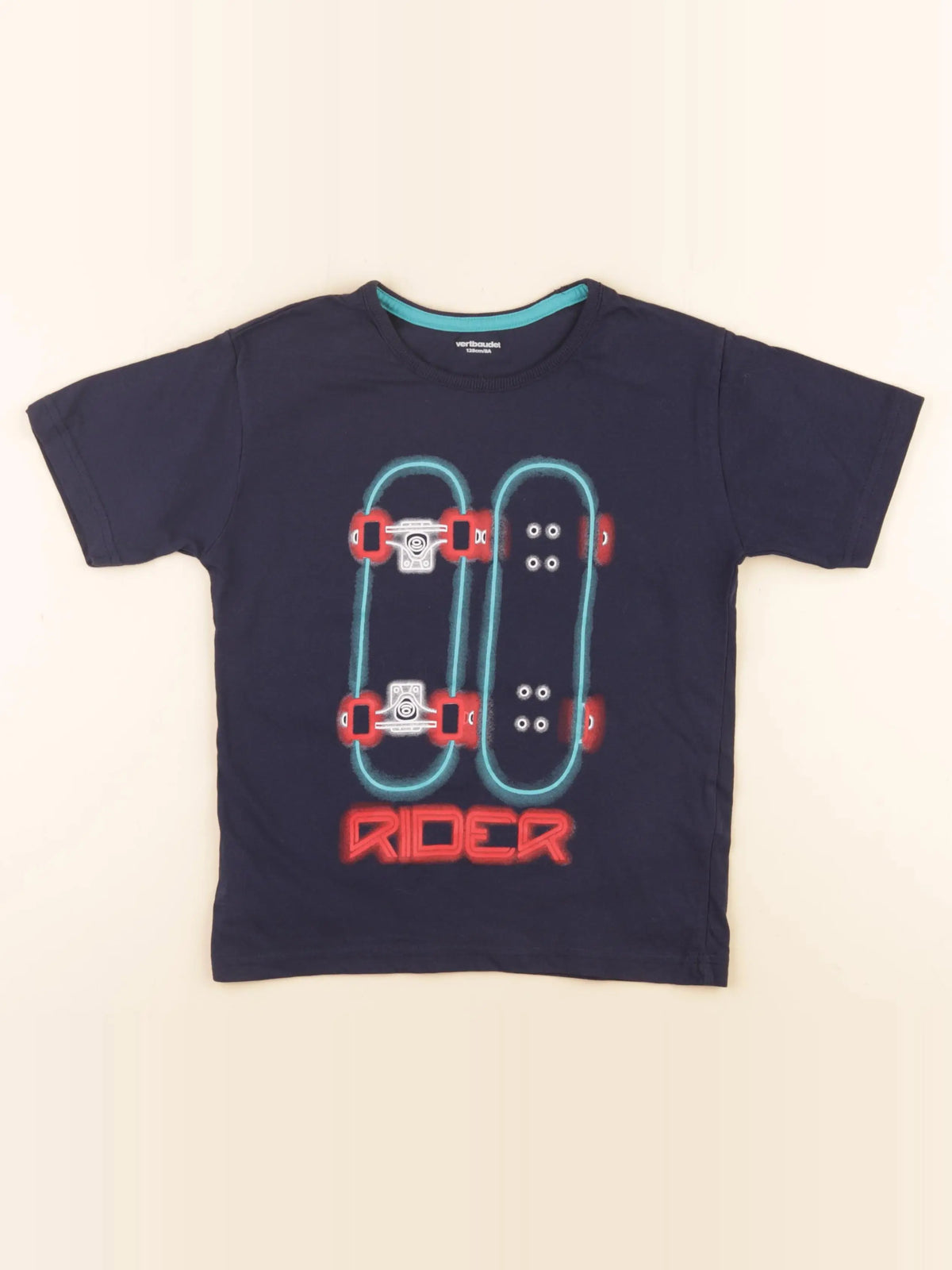 Vertbaudet - tee-shirt bleu - 8 ans