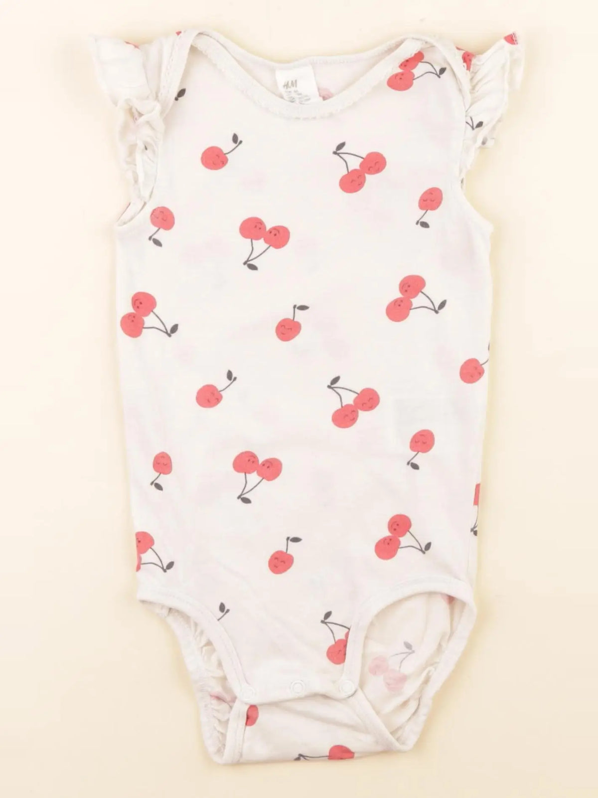 H&M - body beige, rouge - 18 mois
