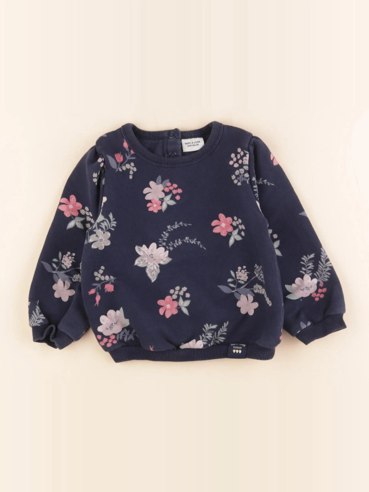 Tape à l'oeil - sweat bleu, rose - 24 mois