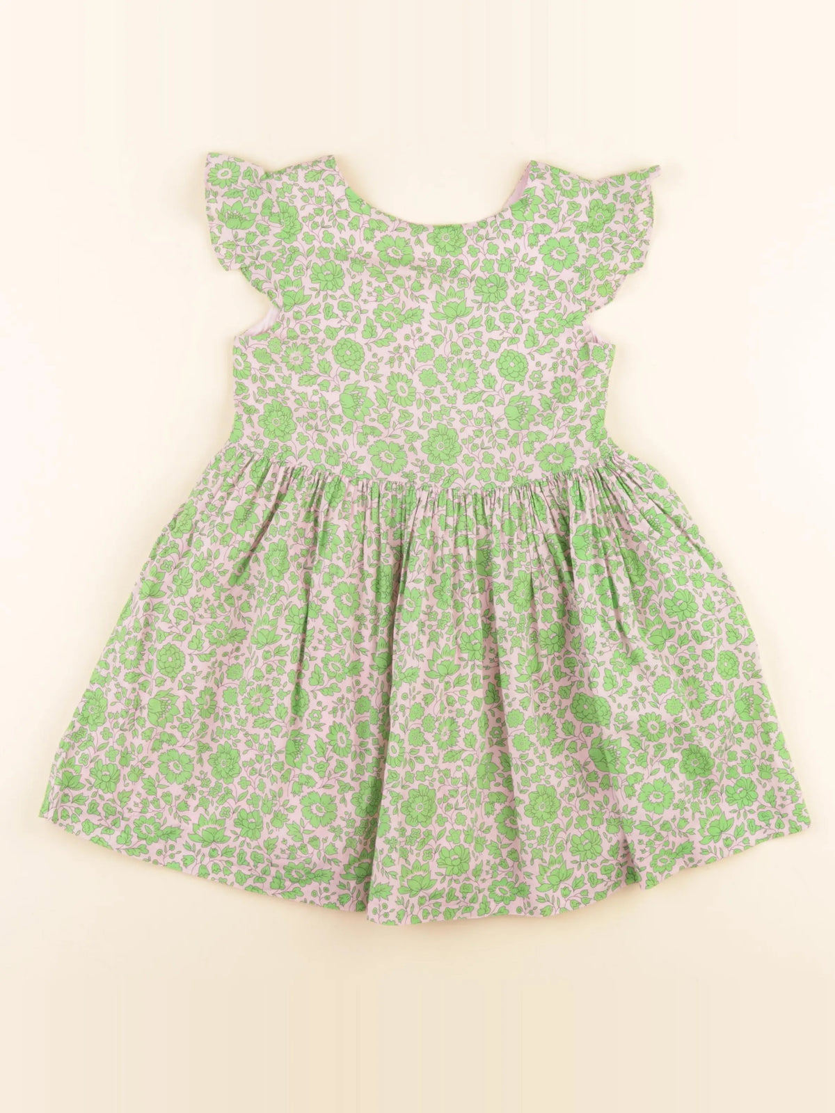 Jacadi - robe liberty vert, rose - 4 ans