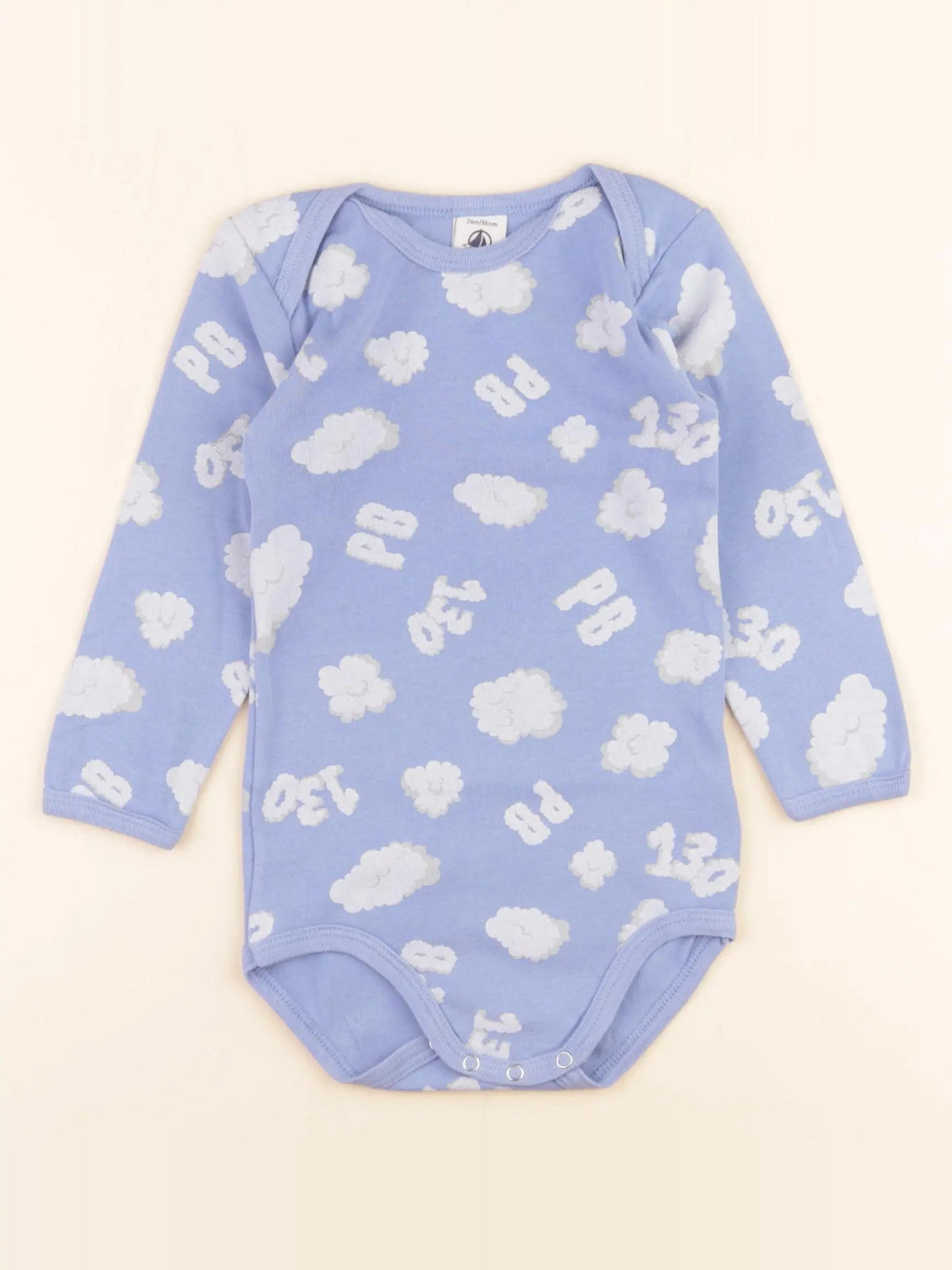 Petit Bateau - body bleu - 24 mois