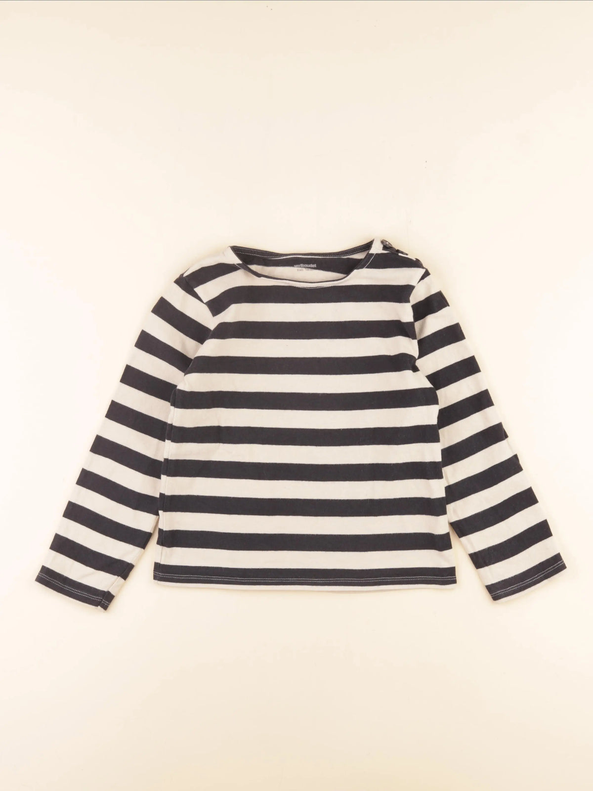 Vertbaudet - tee-shirt beige, noir - 8 ans
