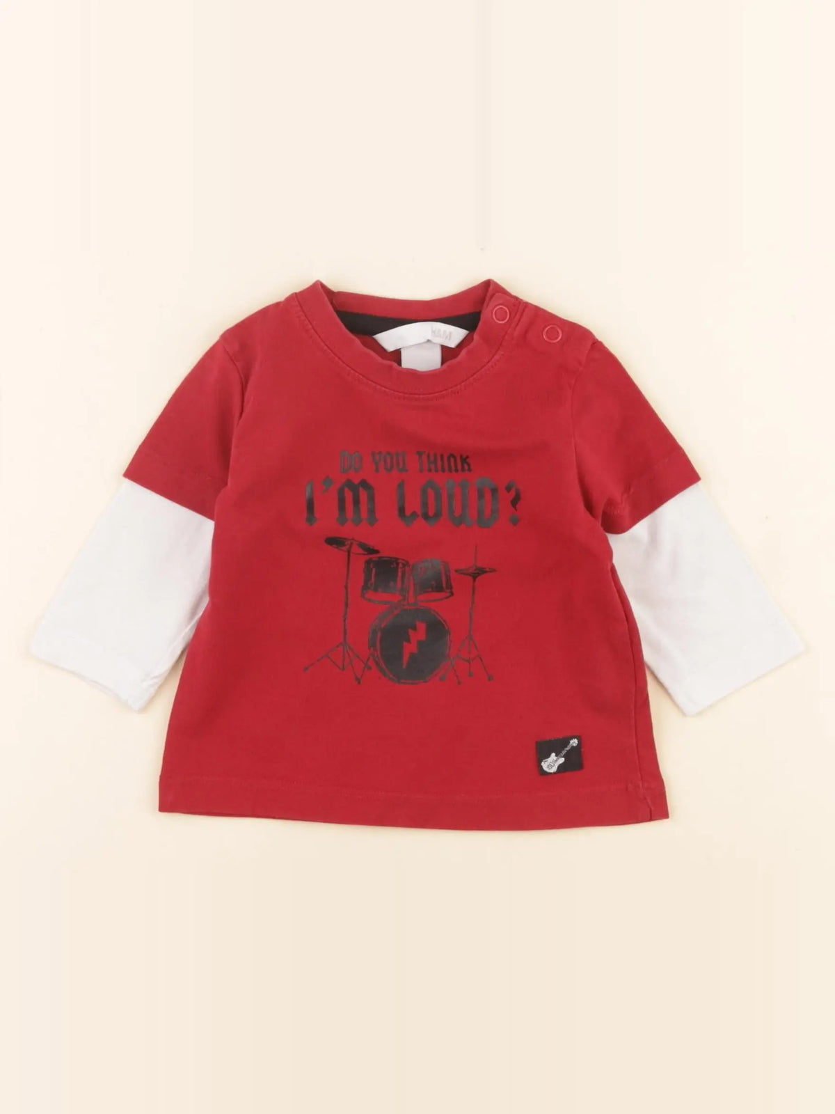 H&M - tee-shirt rouge - 2/4 mois