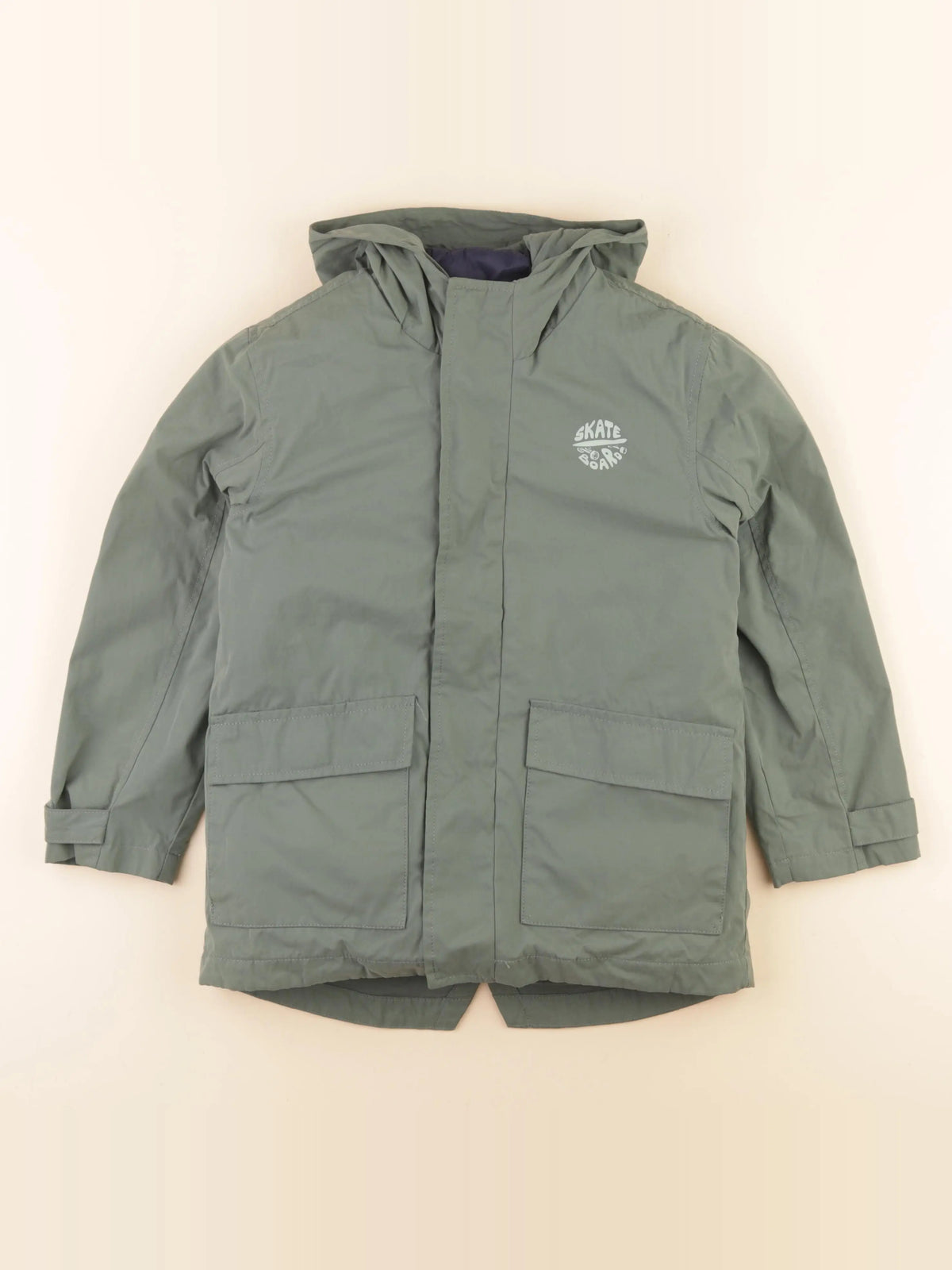 Vertbaudet - manteau doublure amovible vert - 9 ans