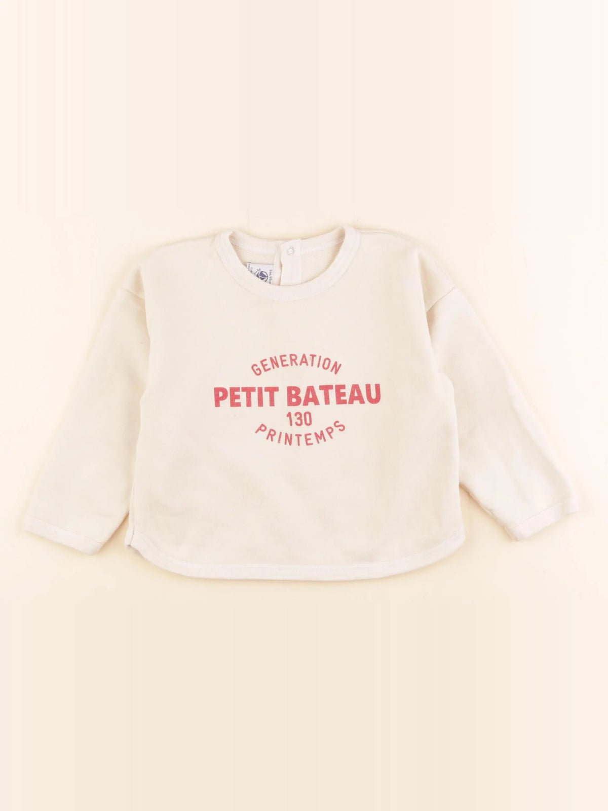 Petit Bateau - sweat beige - 36 mois
