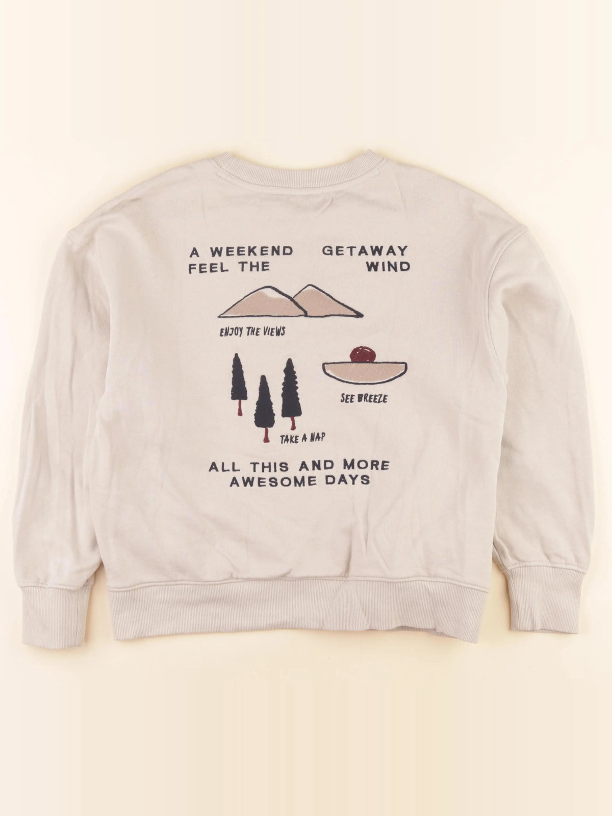Mango - sweat imprimé au dos beige - 11/12 ans