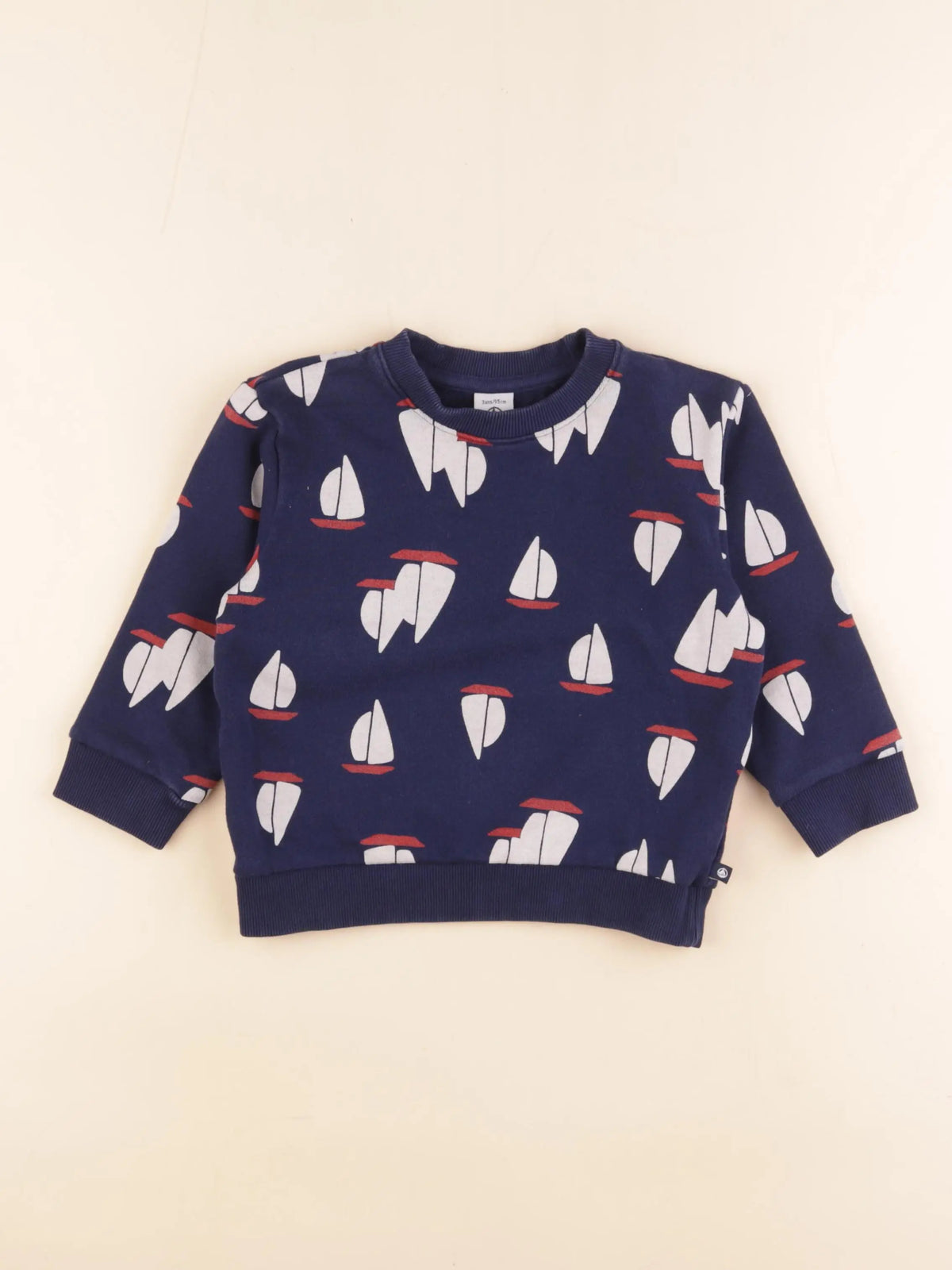 Petit Bateau - sweat bleu - 3 ans
