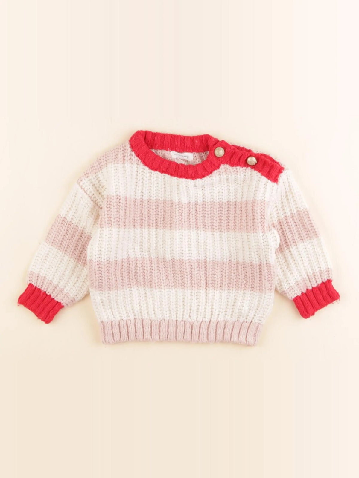 Vertbaudet - pull blanc - 9 mois