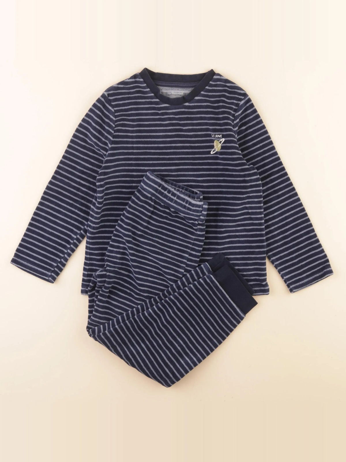 Vertbaudet - pyjama velours bleu - 6 ans