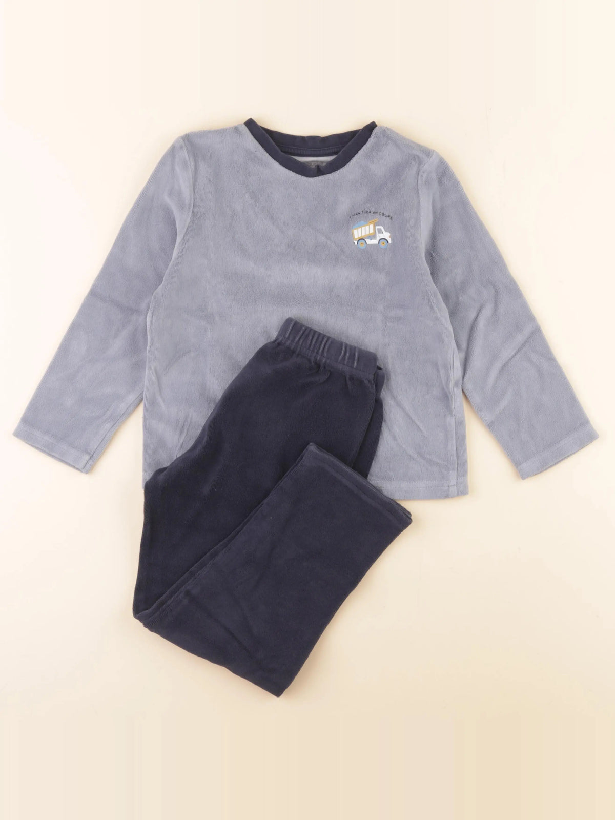 Vertbaudet - pyjama velours bleu - 6 ans