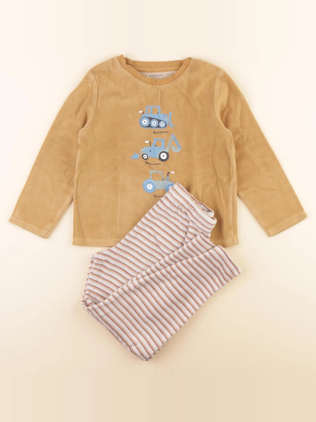Vertbaudet - pyjama velours jaune - 6 ans