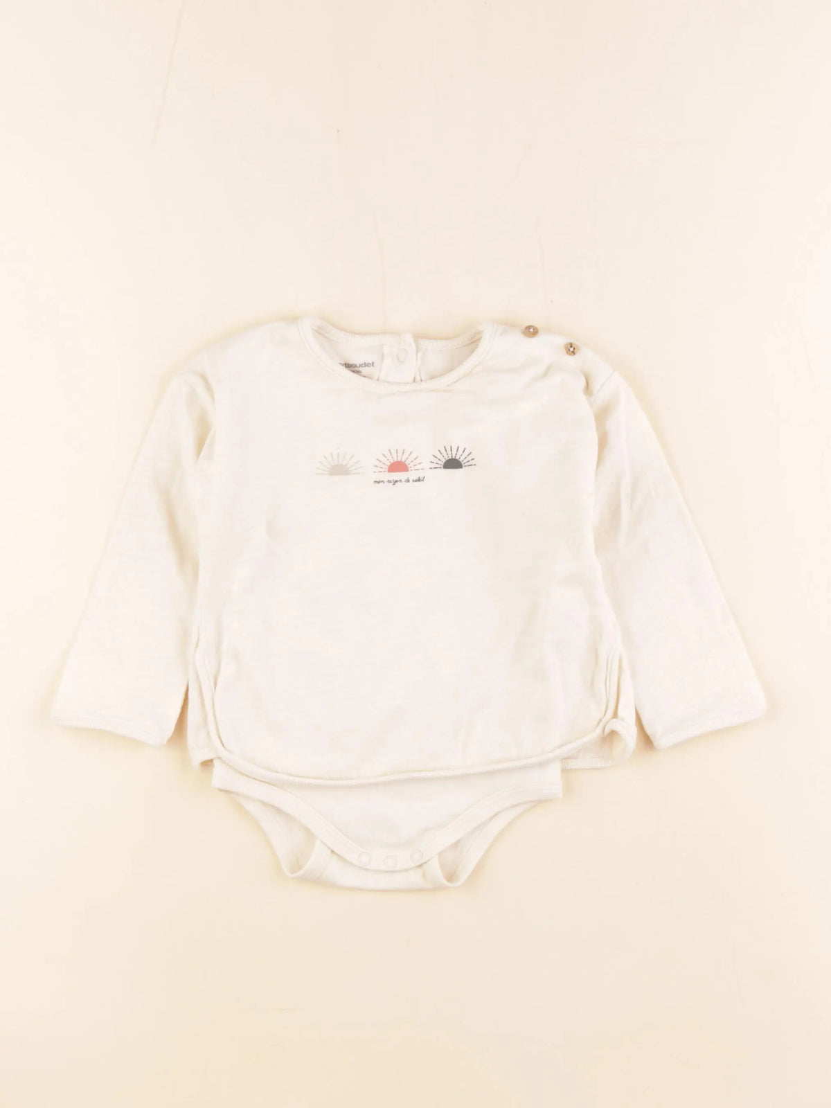 Vertbaudet - body tee-shirt blanc - 9 mois
