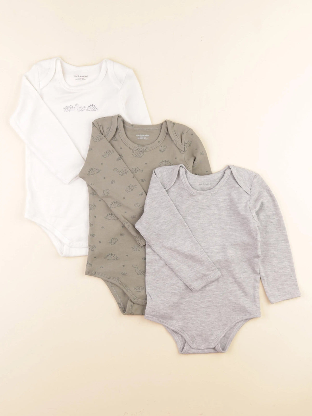 Vertbaudet - lot de 3 bodies en coton multicolore - 24 mois