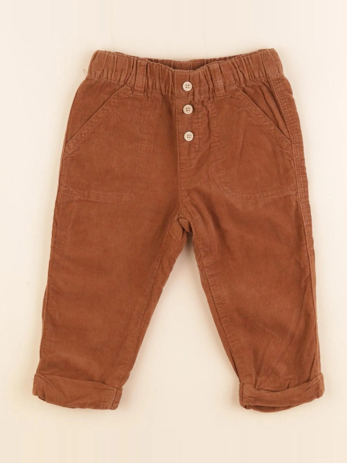 Boutchou - pantalon doublé marron - 9 mois