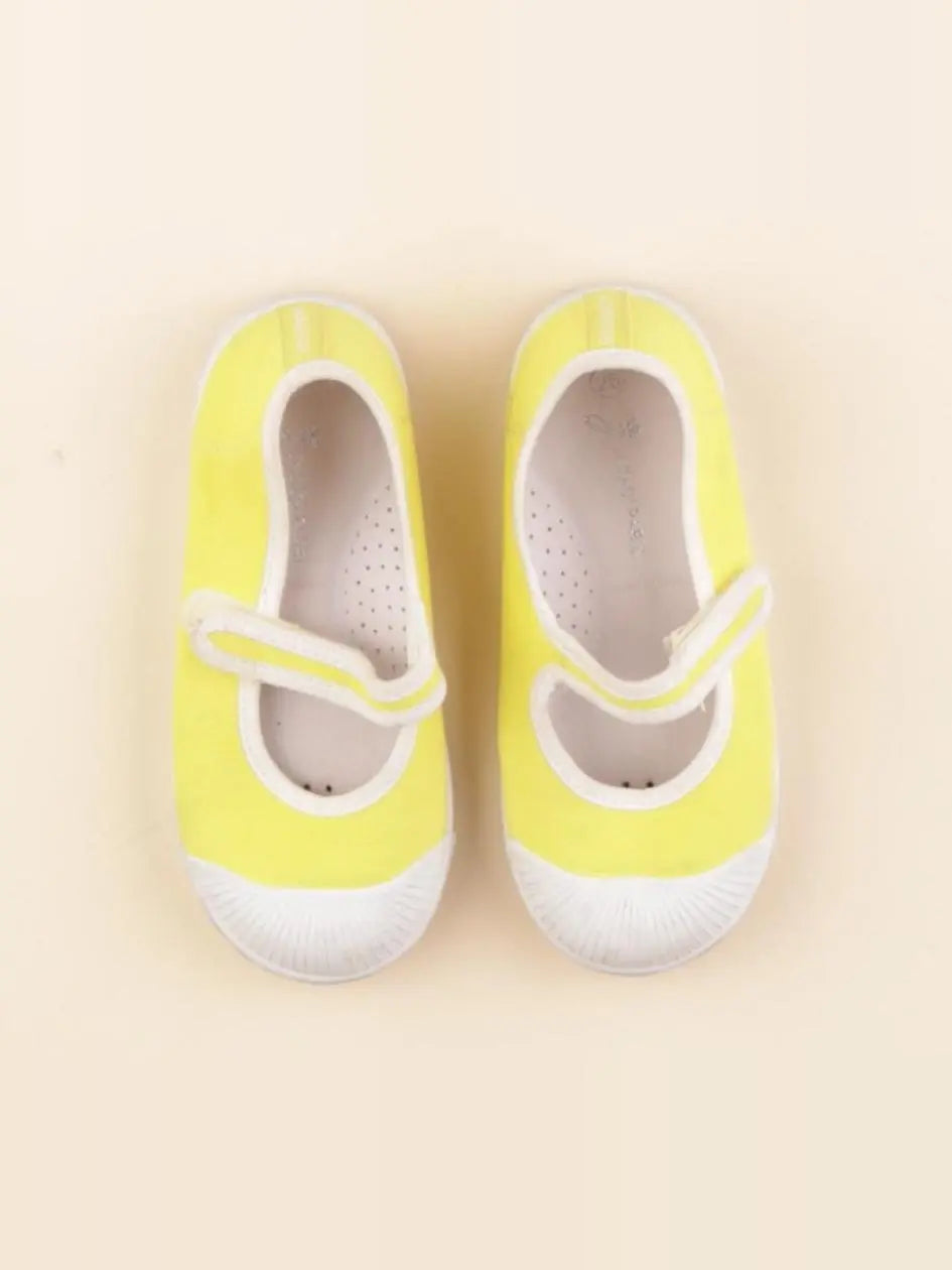 Jacadi - tennis à scratch/ lacets jaune - pointure 26