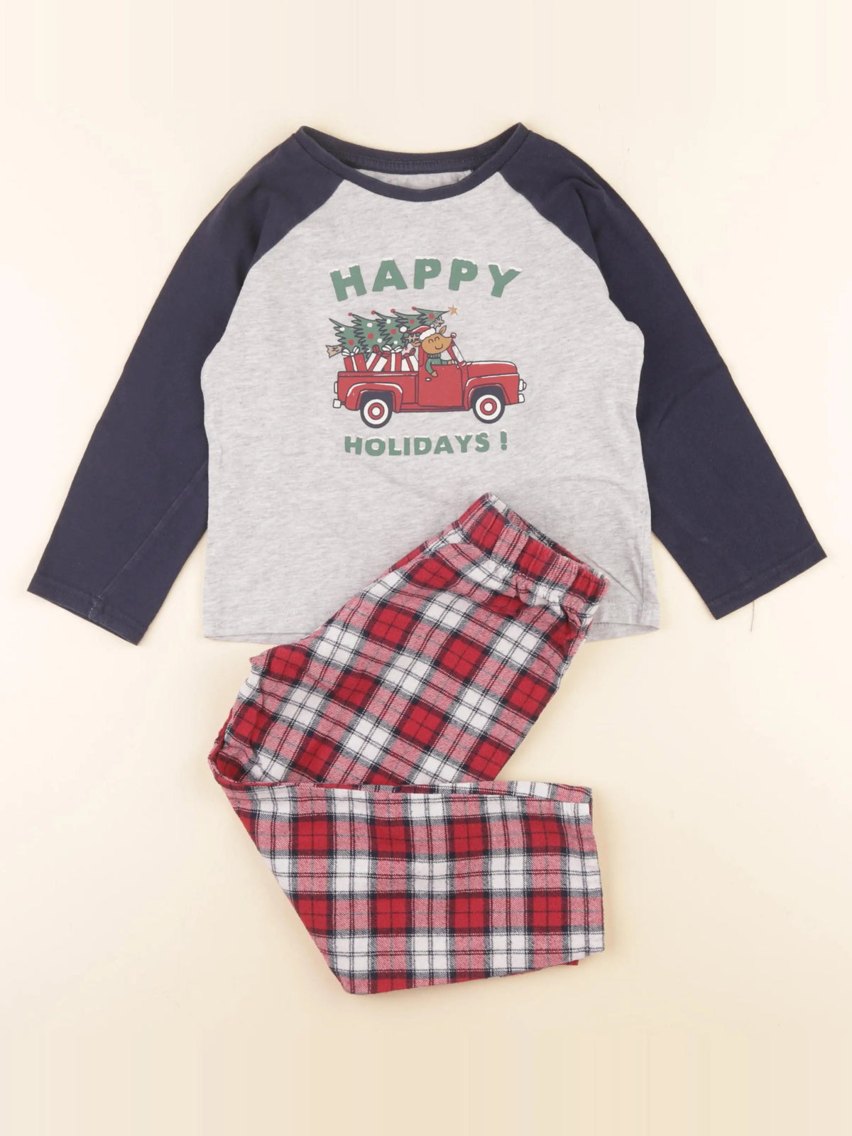 Vertbaudet - pyjama coton bleu, rouge - 10 ans