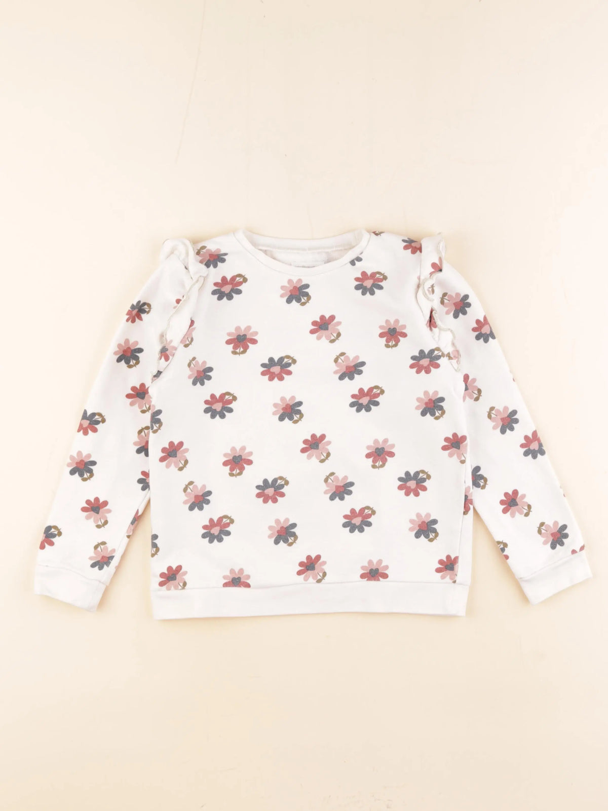 Vertbaudet - sweat blanc - 6 ans