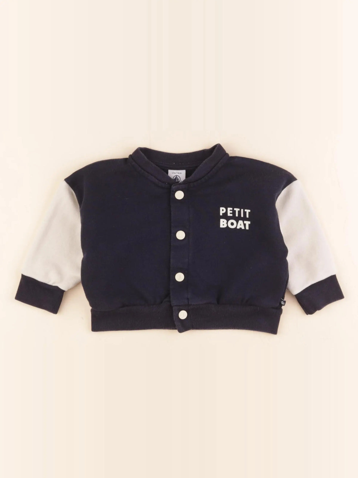 Petit Bateau - sweat bleu - 12 mois