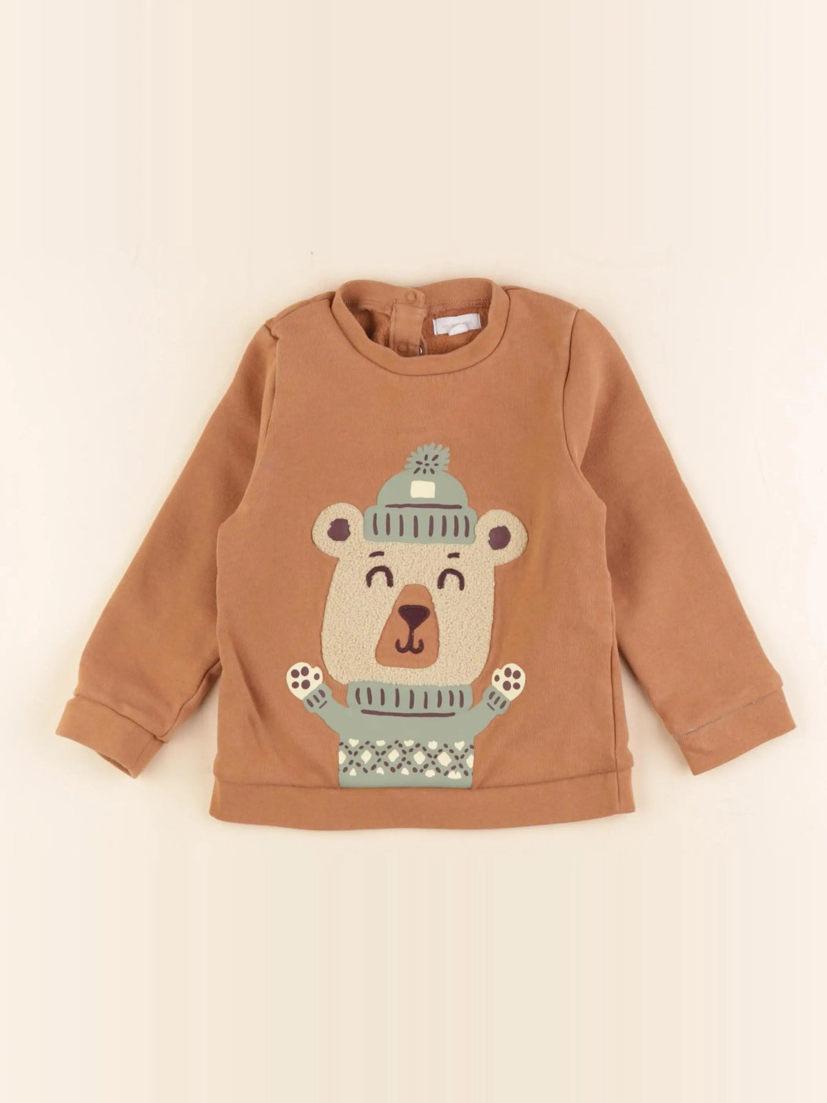 Vertbaudet - sweat marron - 24 mois